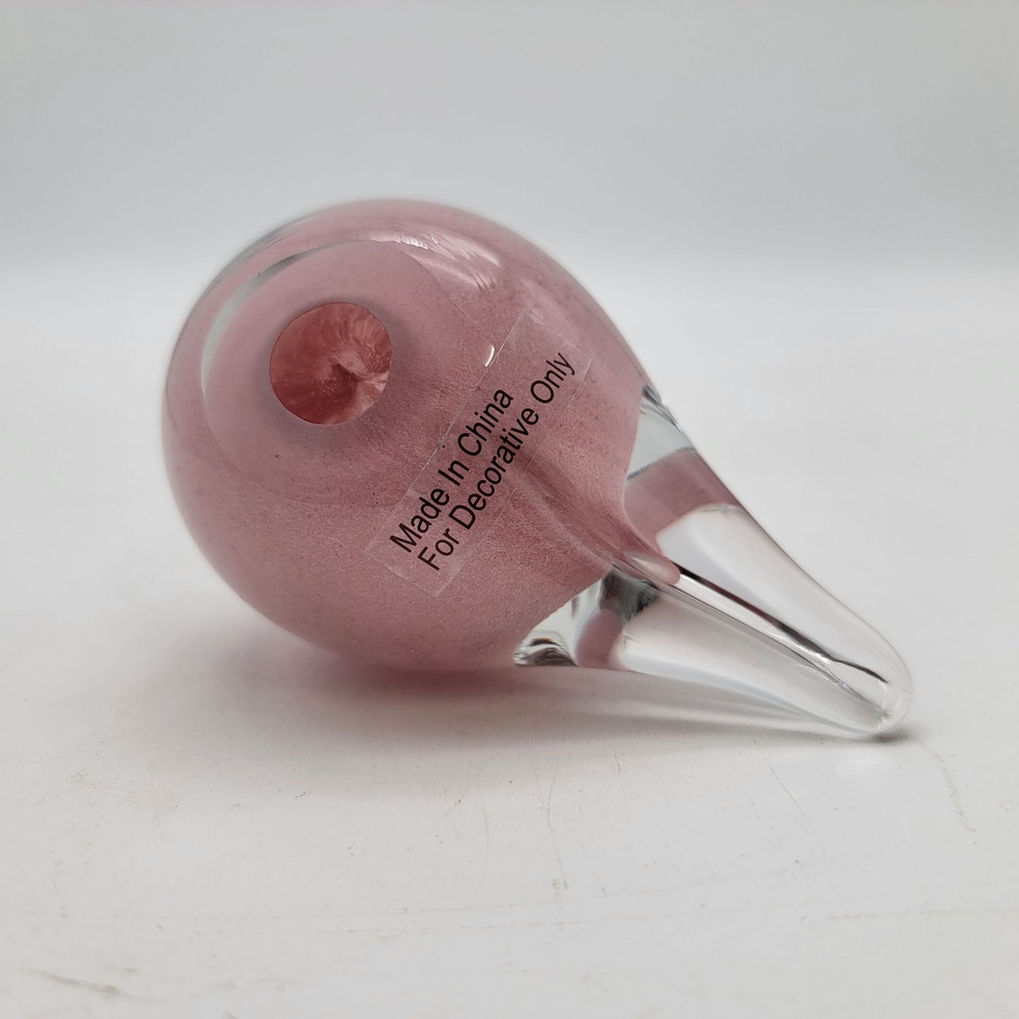 Pink Art Glass Bird Paperweight