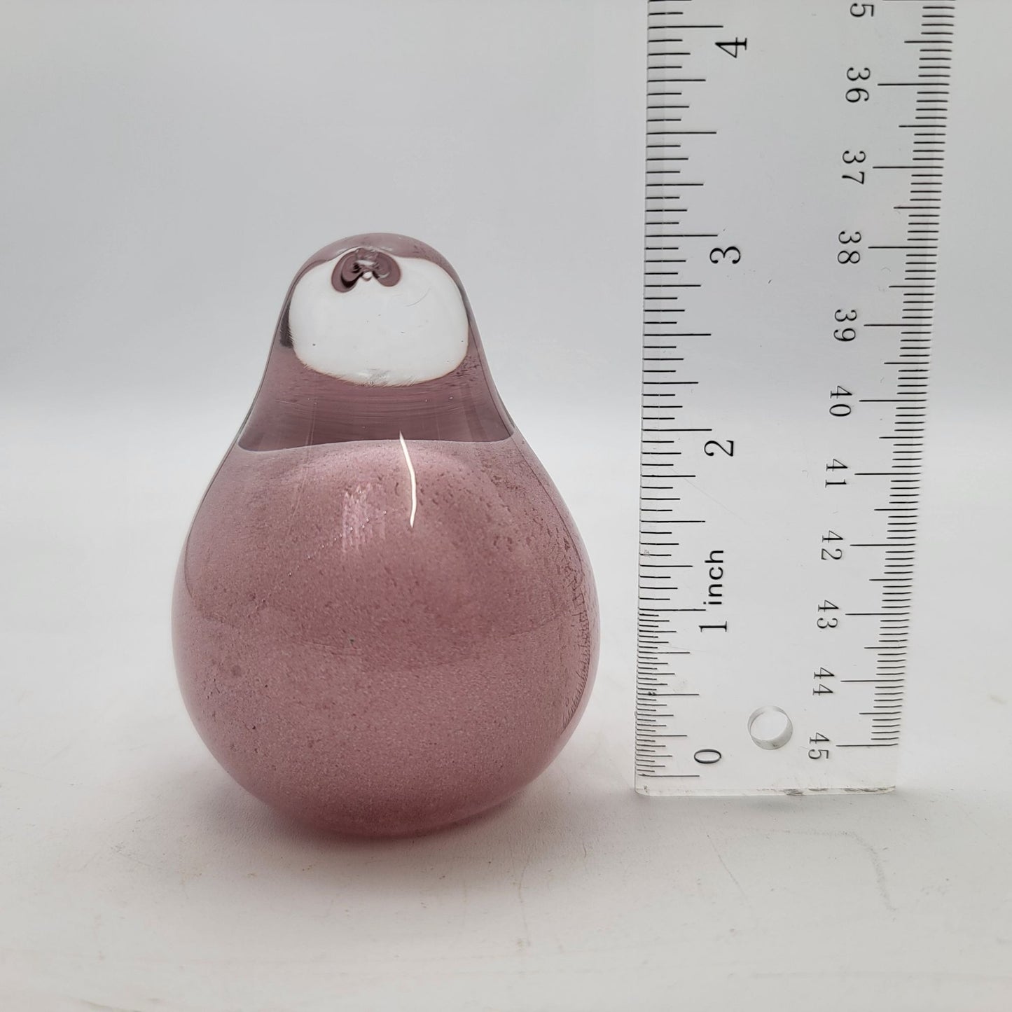 Pink Art Glass Bird Paperweight