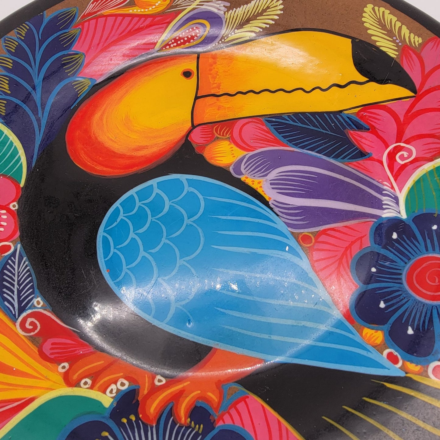 Colorful Mexican Pottery Hand-Painted Toucan Wall Plate