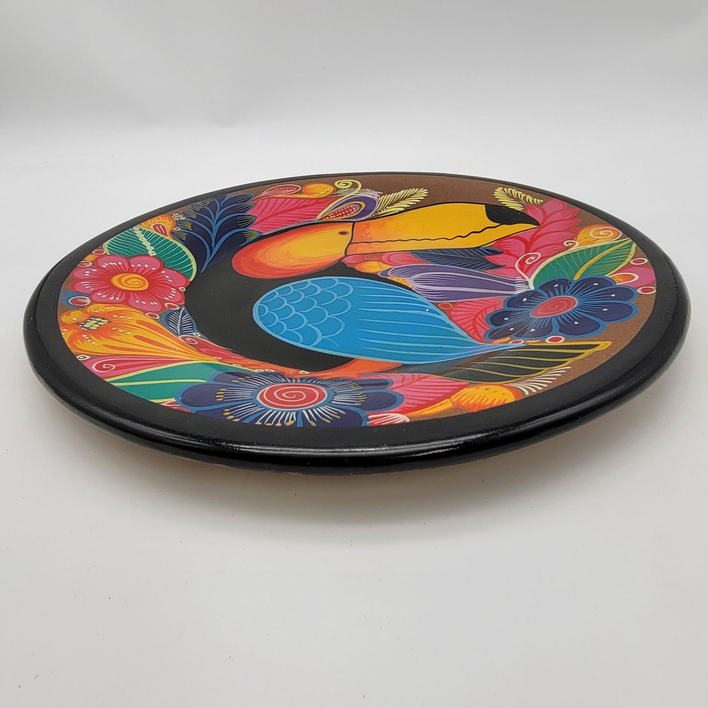 Colorful Mexican Pottery Hand-Painted Toucan Wall Plate