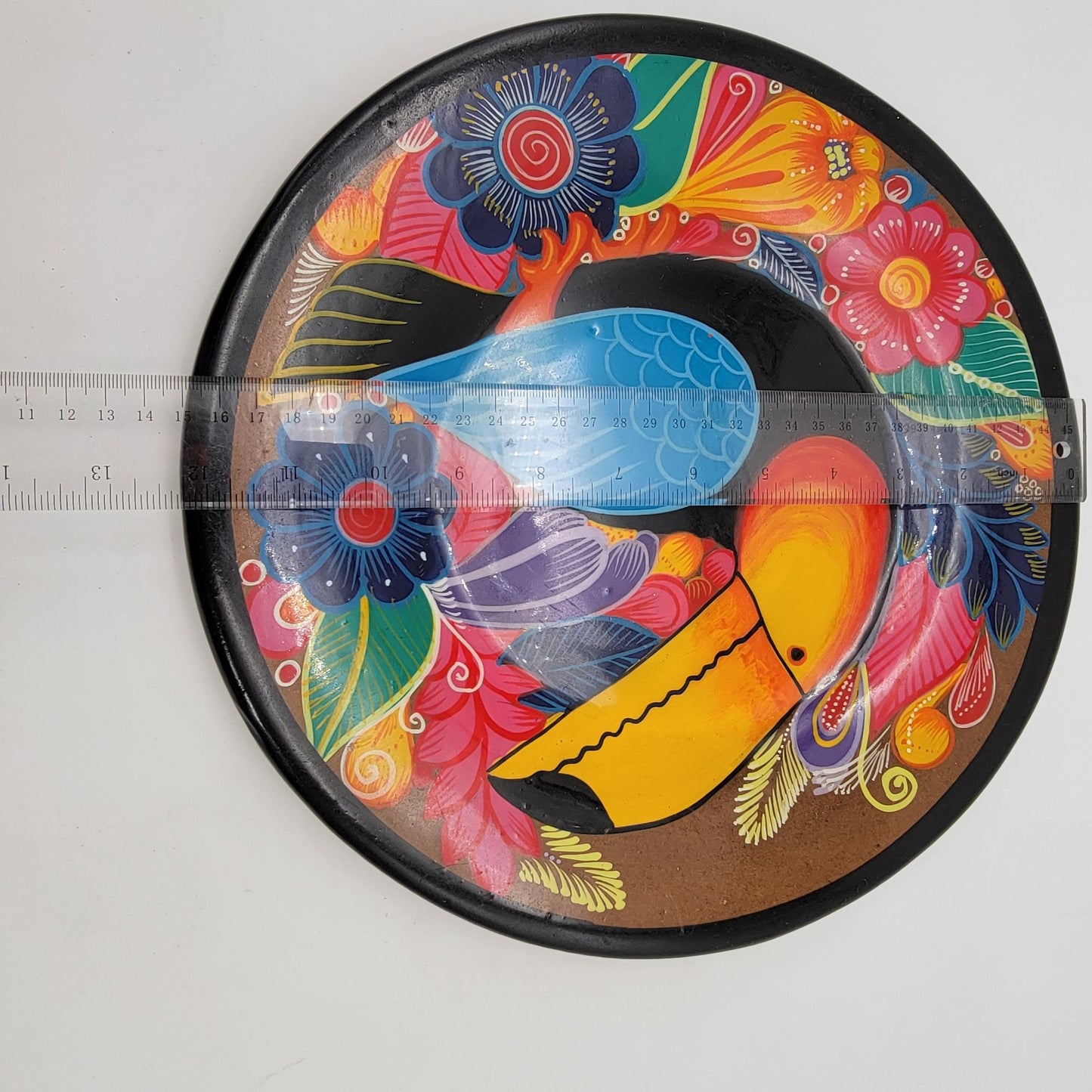 Colorful Mexican Pottery Hand-Painted Toucan Wall Plate