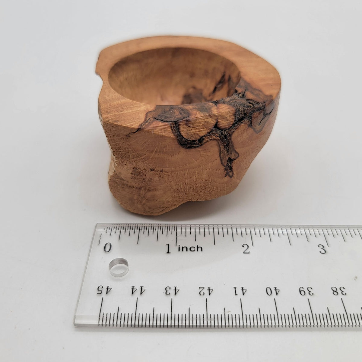 1993 Live Edge Oak Burl Wood Carved Small Bowl