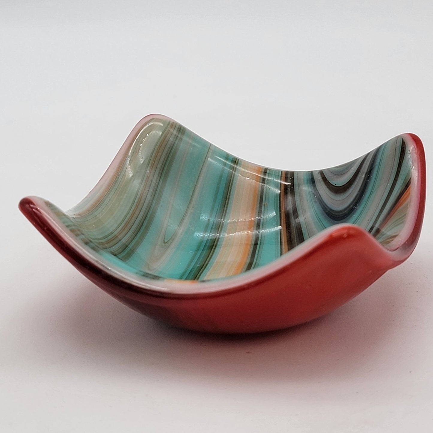 Small Swirled Art Glass Trinket Dish