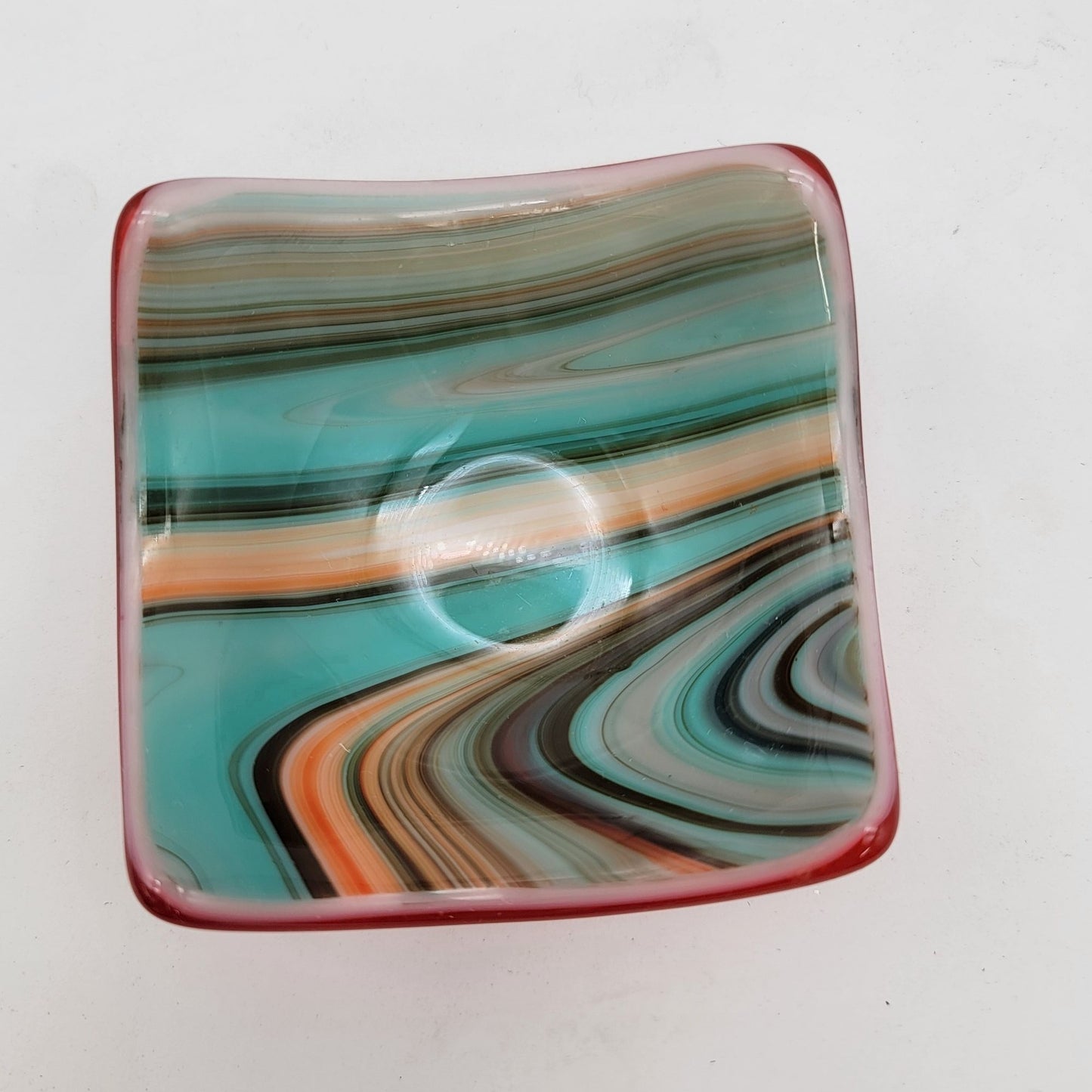 Small Swirled Art Glass Trinket Dish