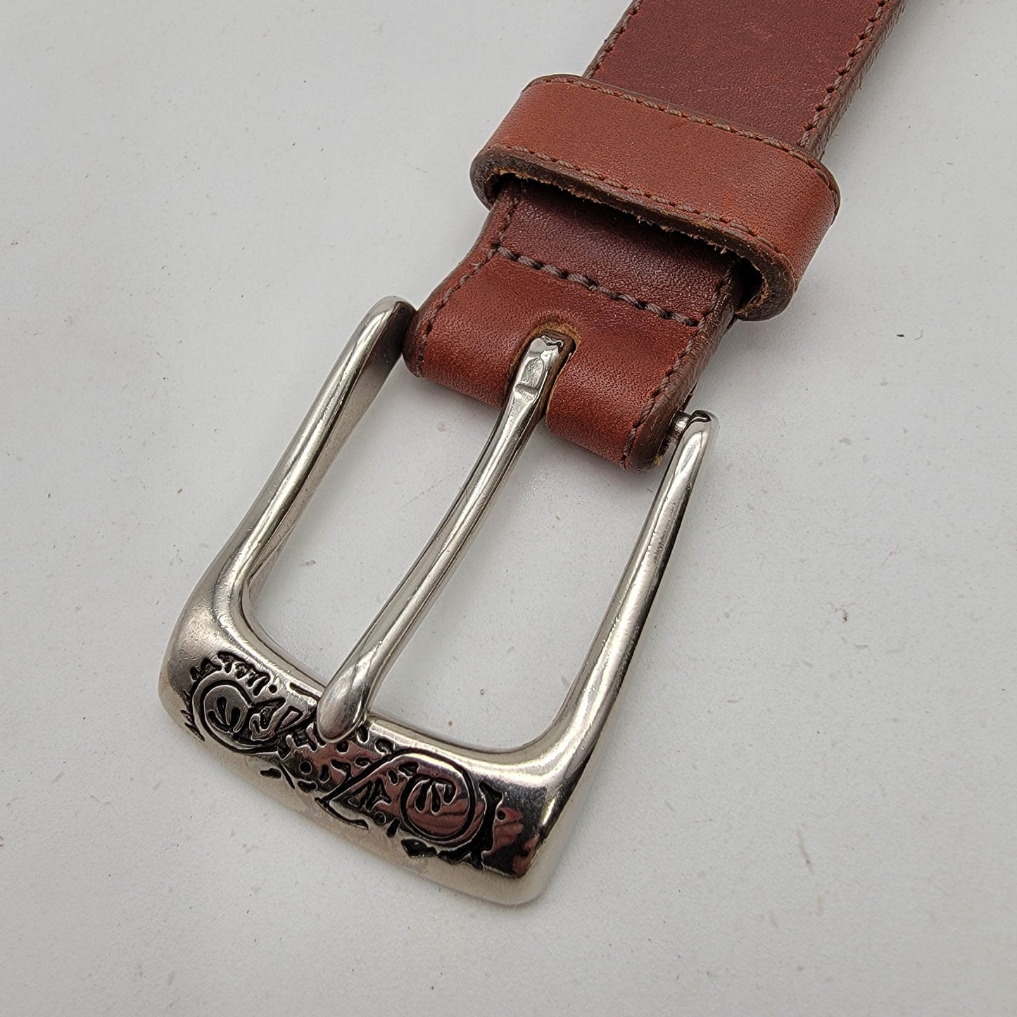Vintage 1993 Brighton Brown Leather Charm Belt