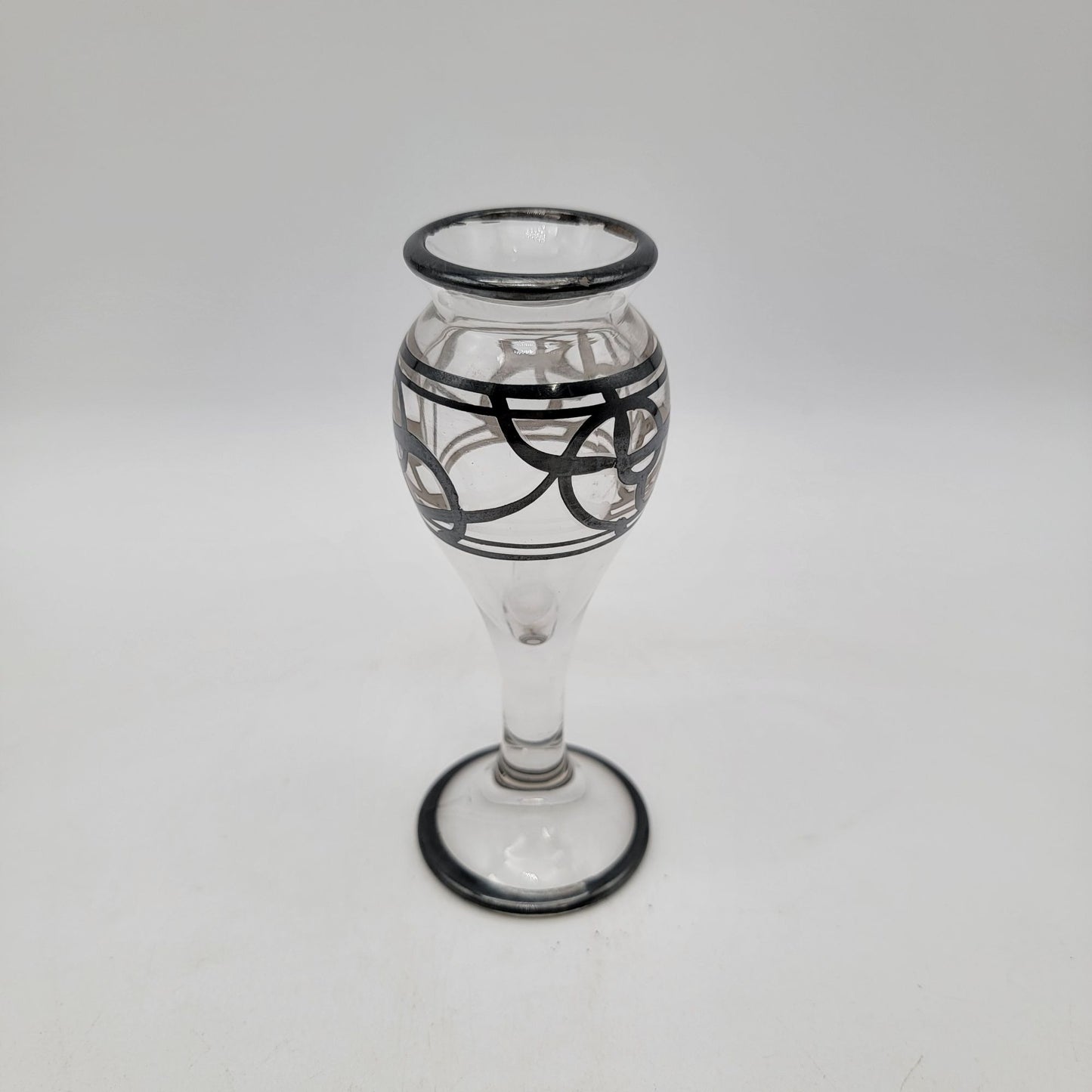 Vintage Silver City Overlay Glass Bud Vase With Swirl Design