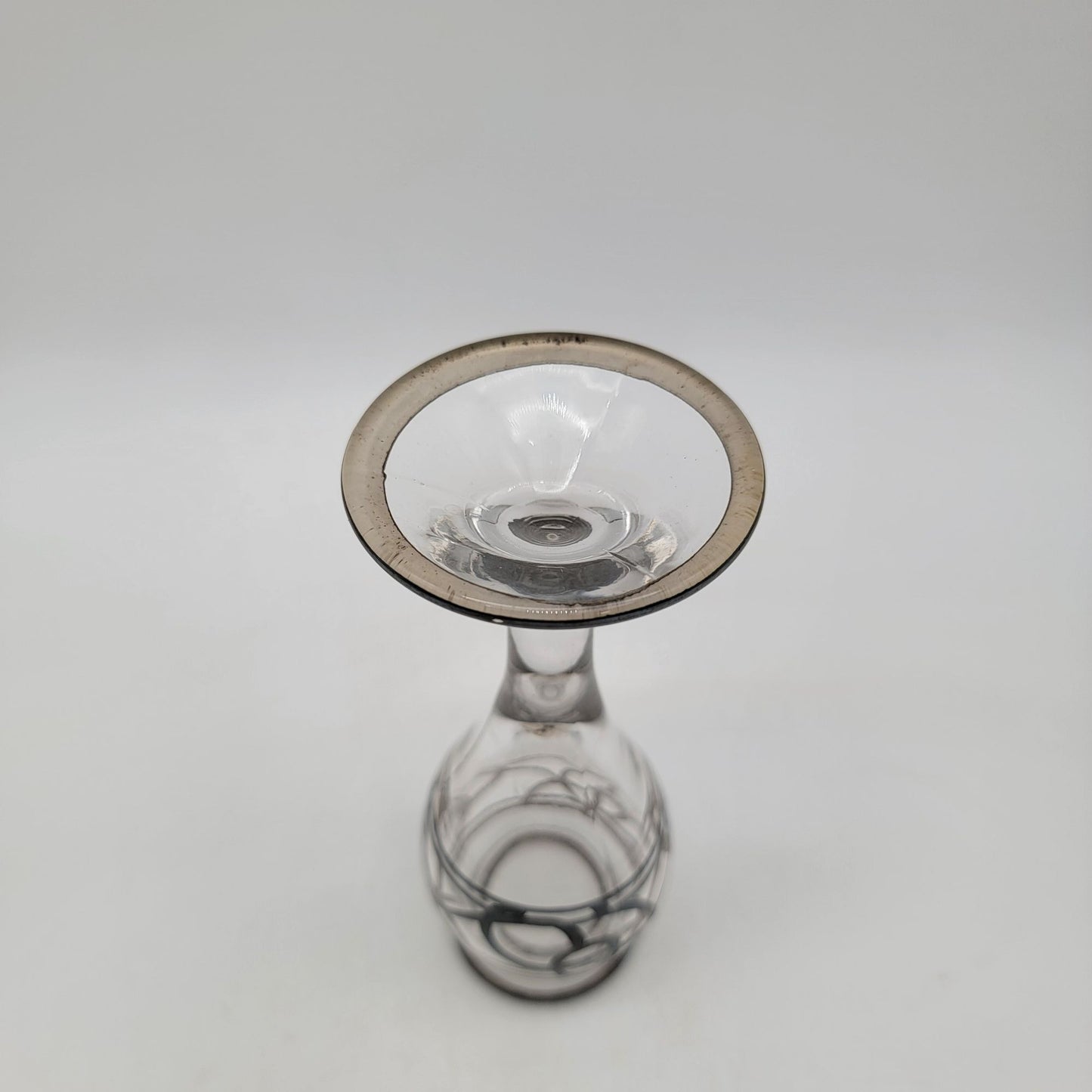 Vintage Silver City Overlay Glass Bud Vase With Swirl Design