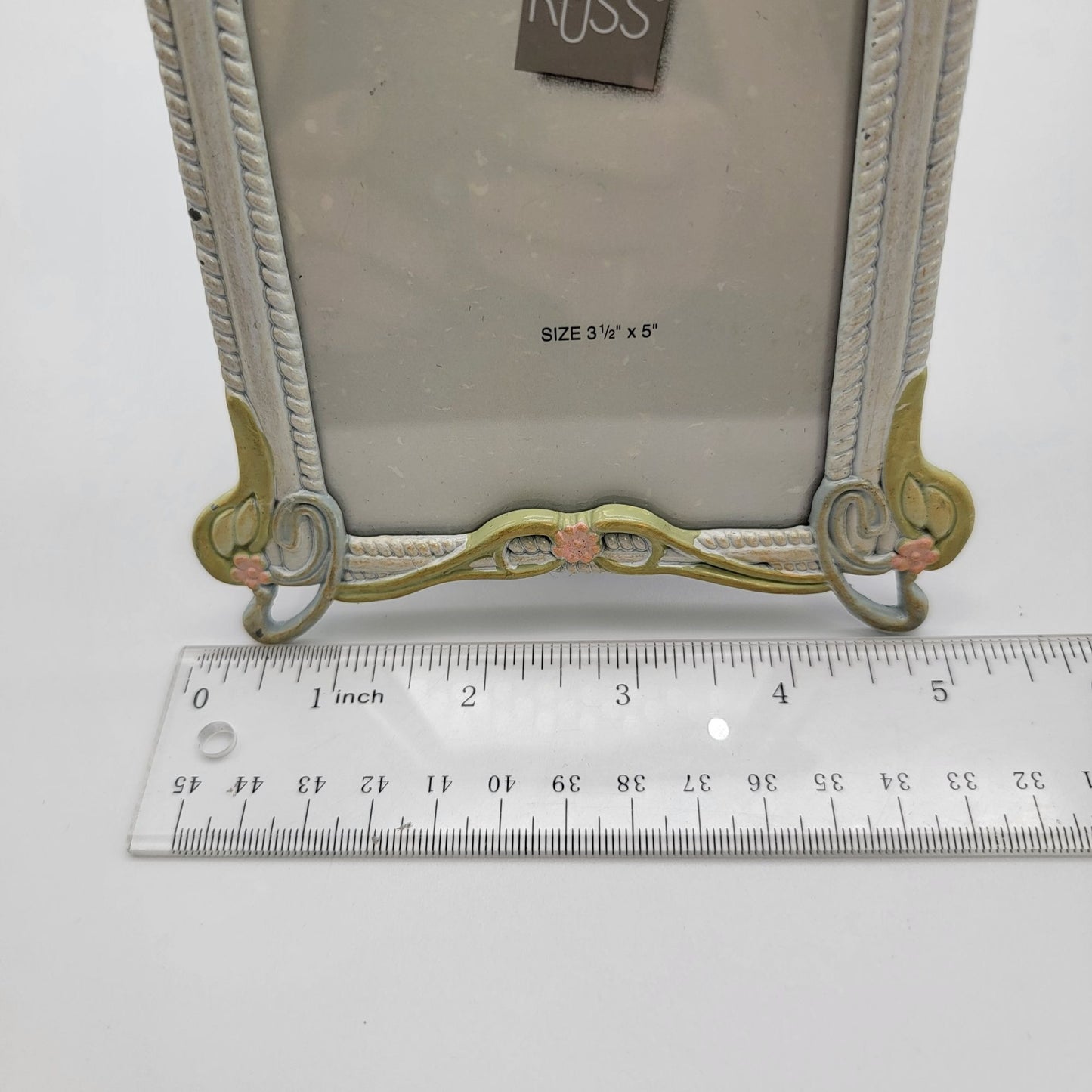 Vintage Russ Berrie & Co. Art Nouveau Floral Garlands Picture Frame 3.5" x 5"