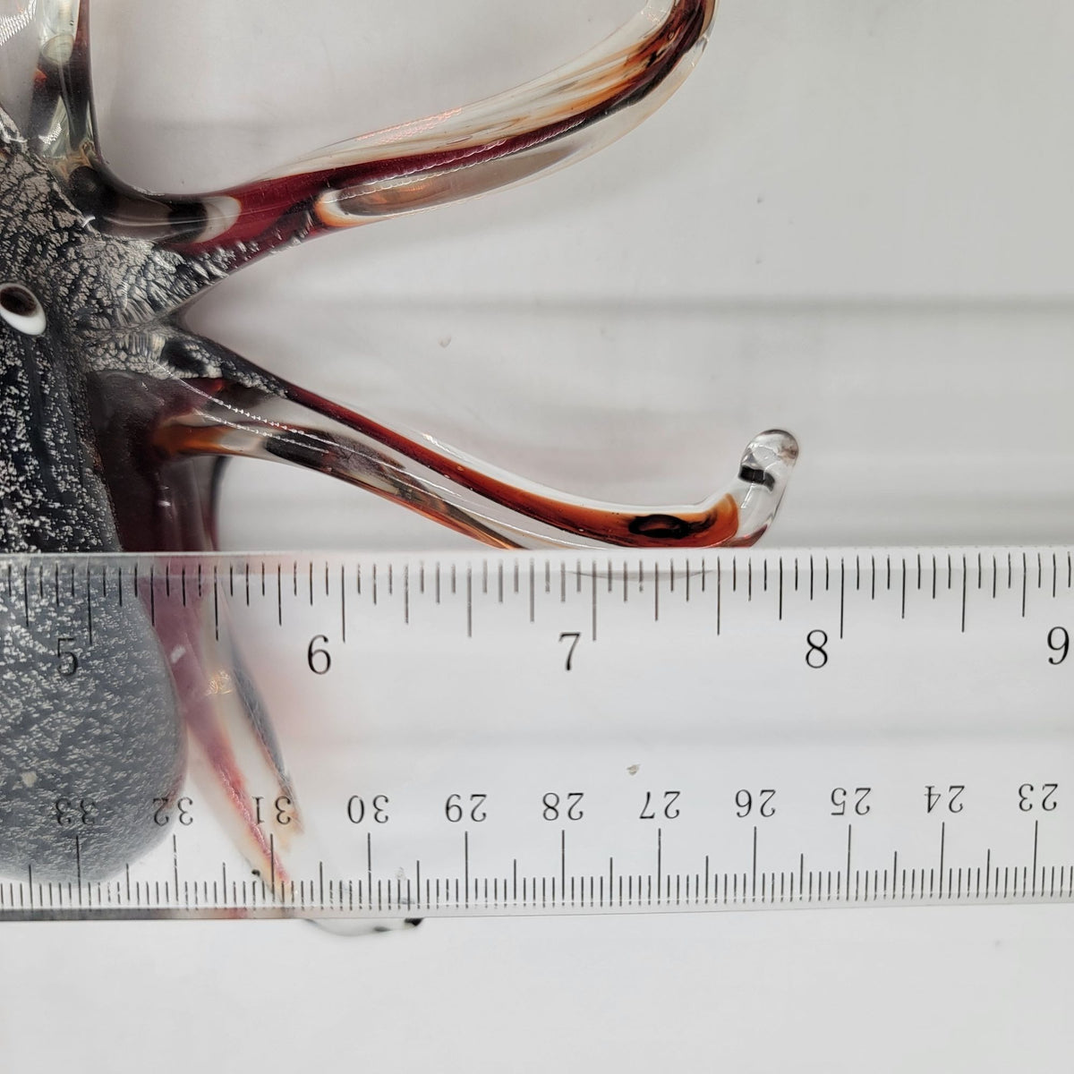Hand-Blown Octopus Art Glass Figurine Silver Aventurine