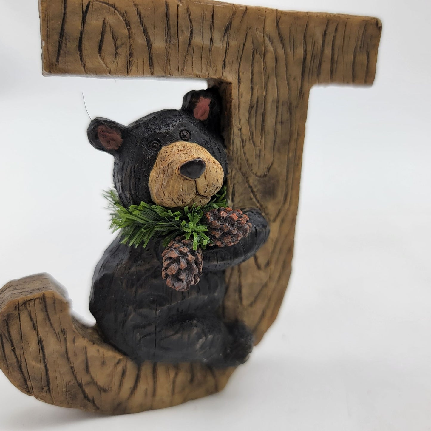 Rustic Woodland Black Bear "JOY" Figurine Set