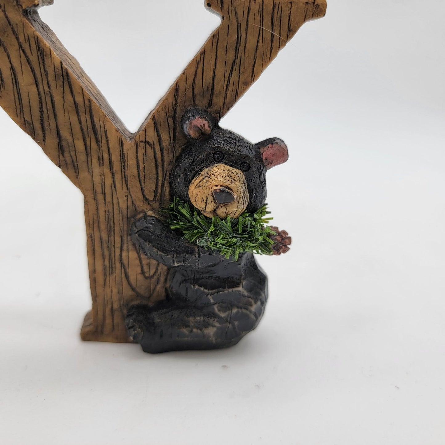 Rustic Woodland Black Bear "JOY" Figurine Set