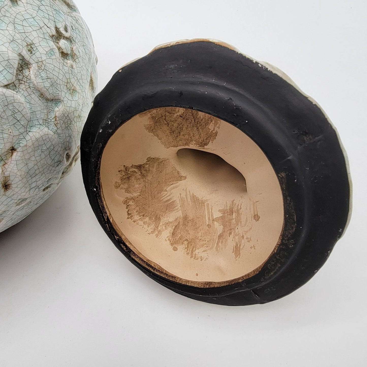 Earthenware Lidded Jar With Floral Design