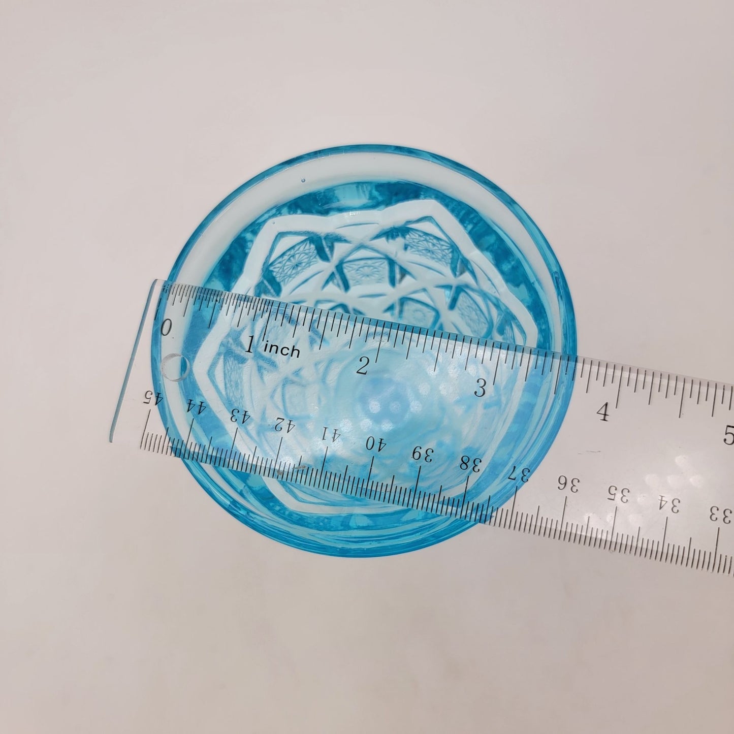 Vintage Viking Glass Ice Blue Diamond Thumbprint Pattern Goblet