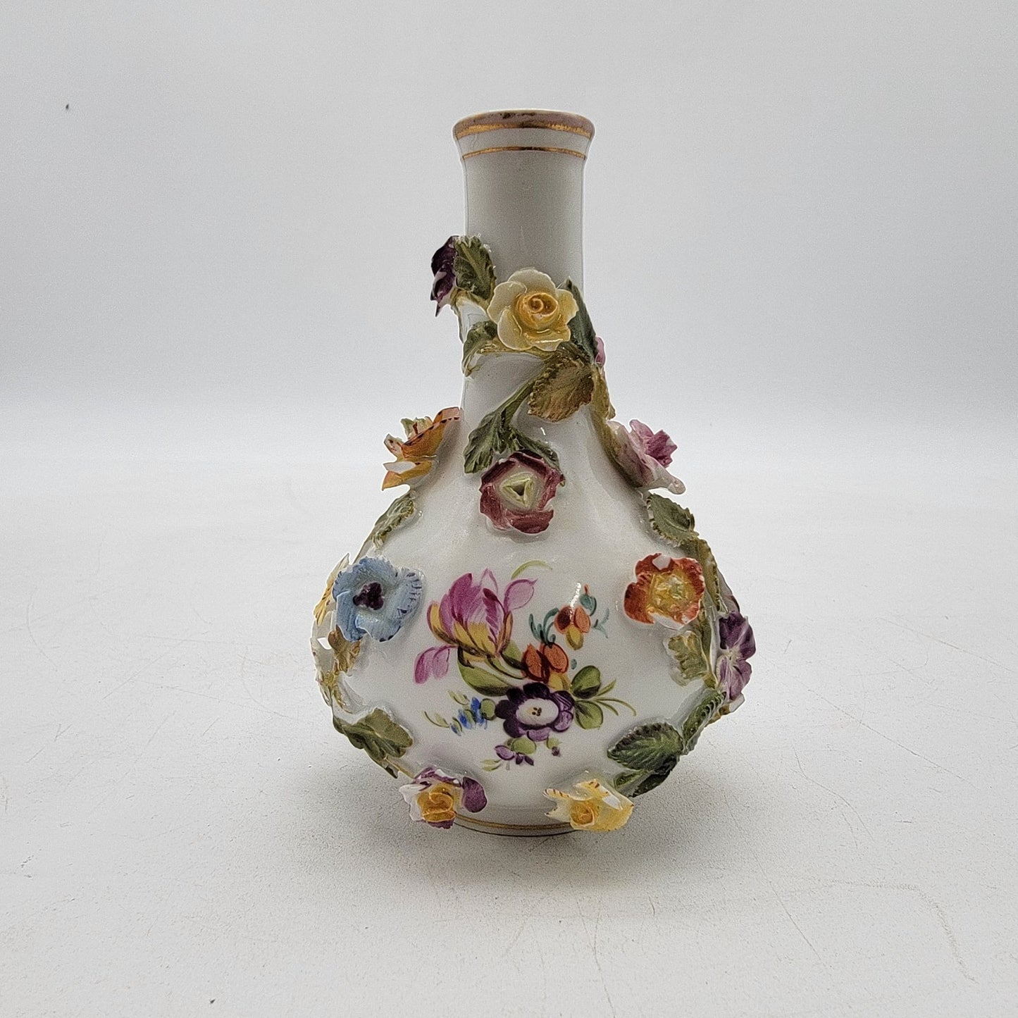 Set Of 2 Antique Meissen-Style Porcelain Covered Jar and Vase Carl Thieme Dresden mark