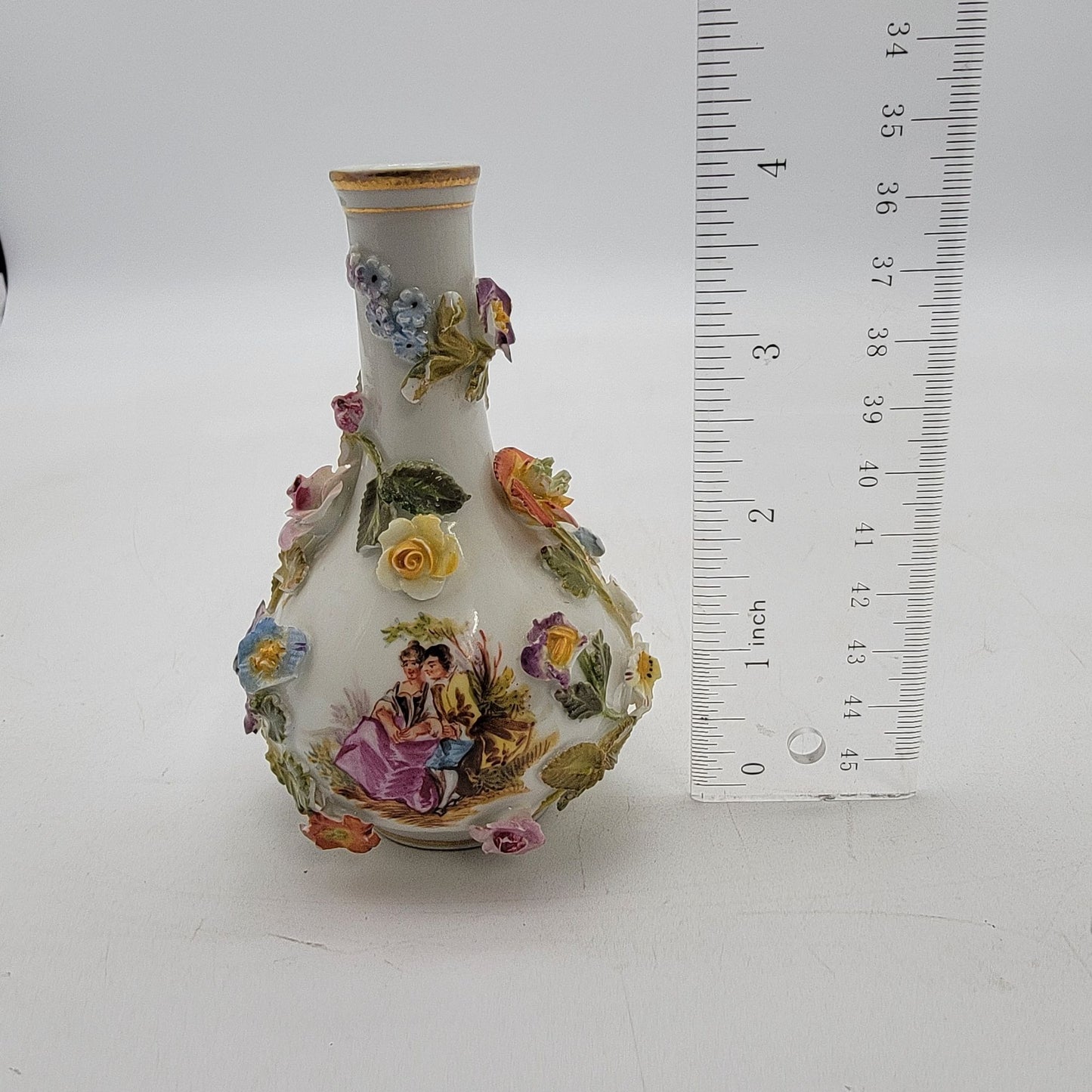 Set Of 2 Antique Meissen-Style Porcelain Covered Jar and Vase Carl Thieme Dresden mark