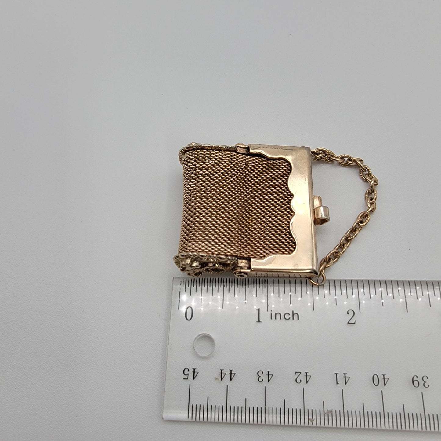 Vintage Mesh Miniature Coin Purse With Chain Handle