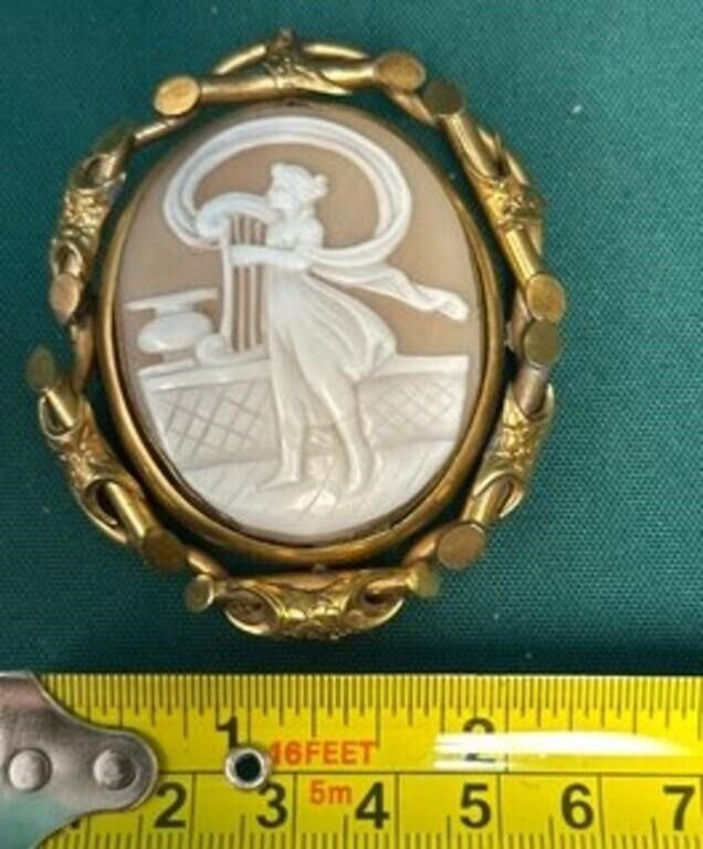 Huge Reversible Cameo Locket Brooch