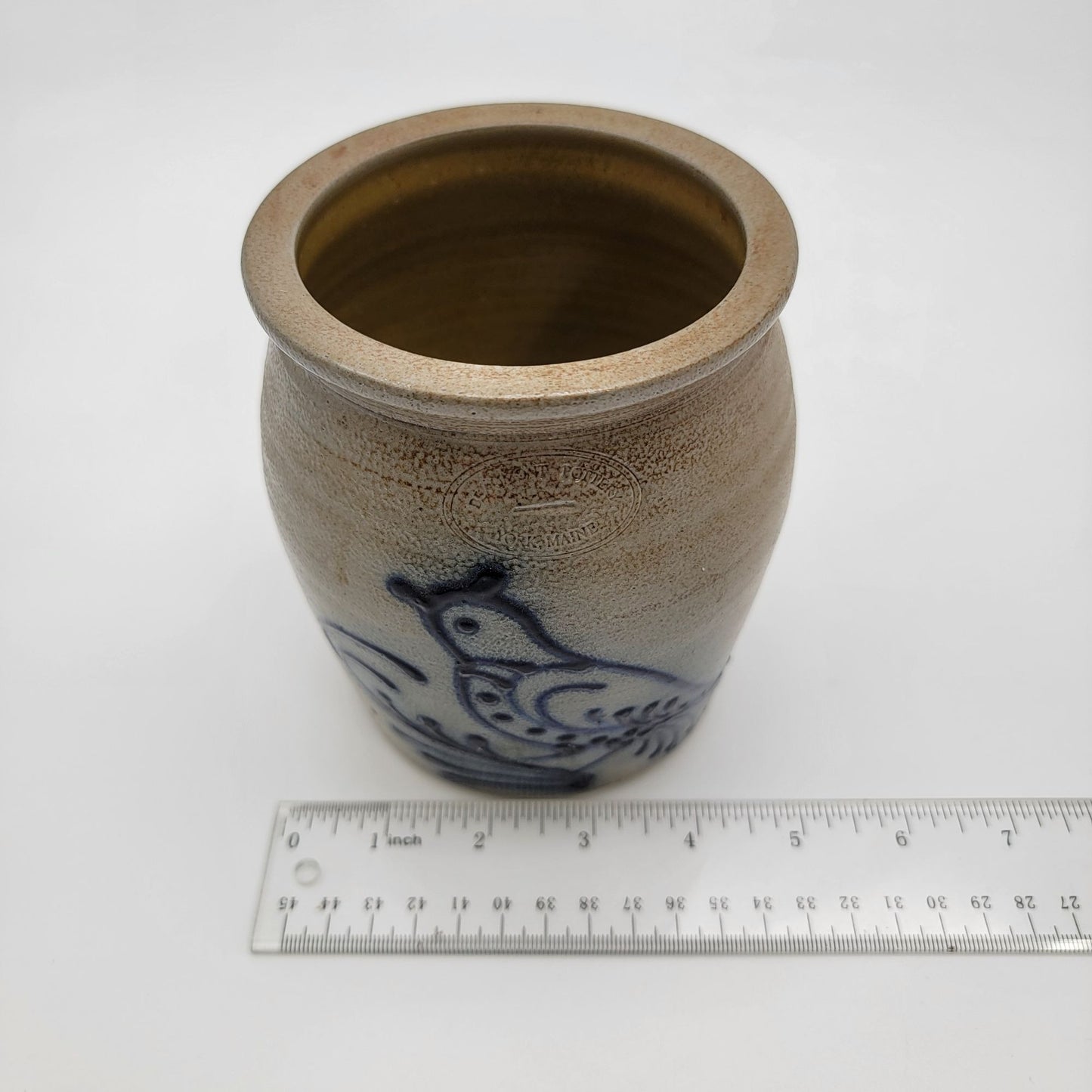 Vintage Signed 1988 Beaumont Pottery Stoneware Jar With Bird