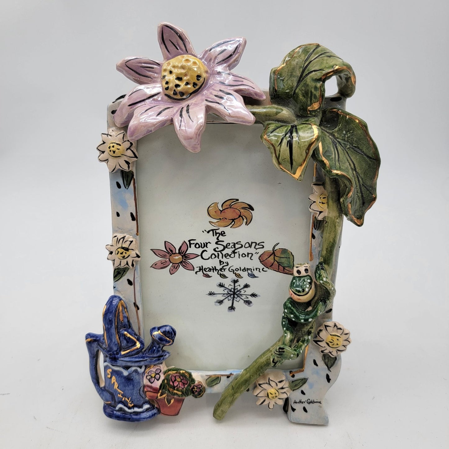 Heather Goldminc Blue Sky The Four Seasons Collection Picture Frame Spring Frog