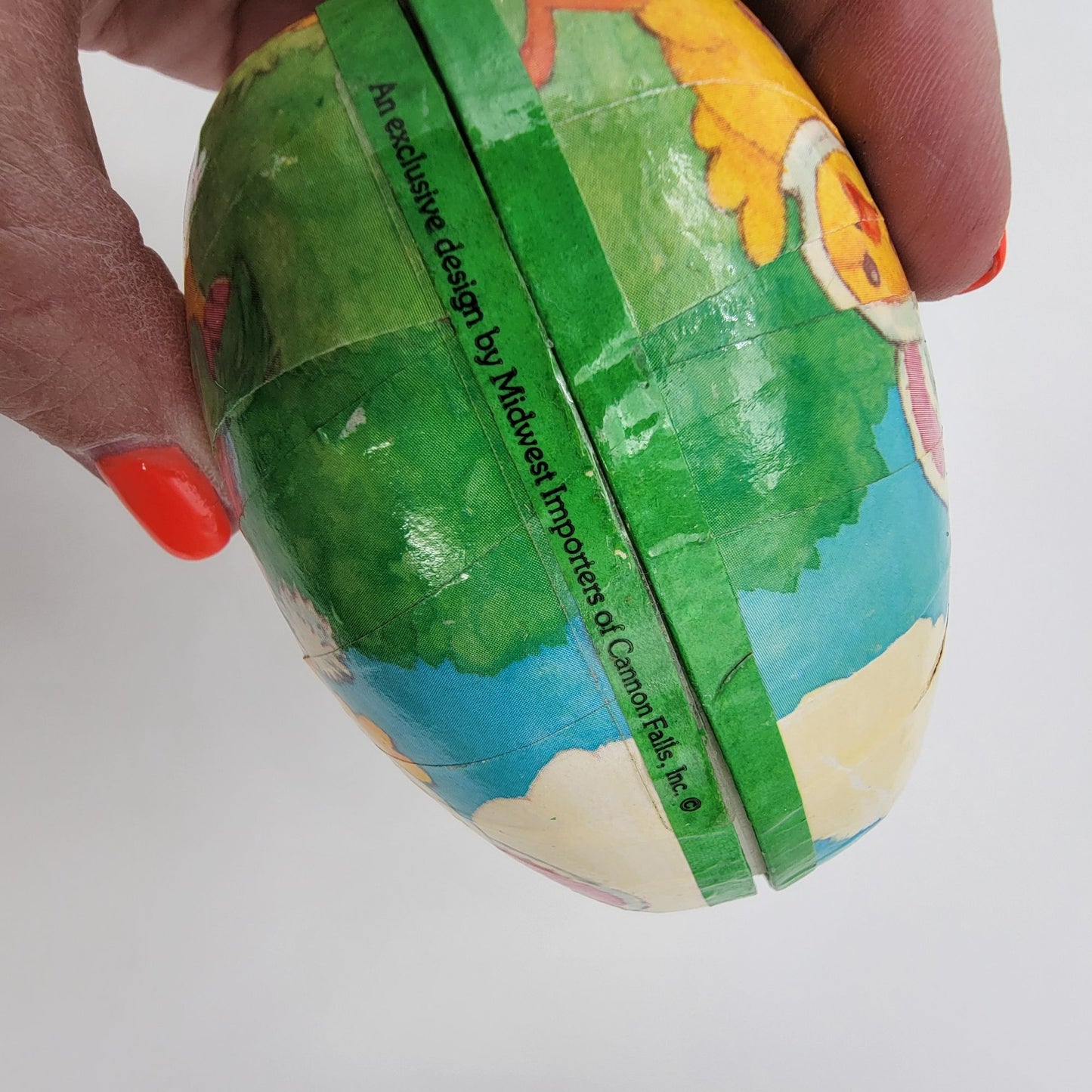 Vintage Set Of 3 Midwest Importers Paper Mache Easter Eggs