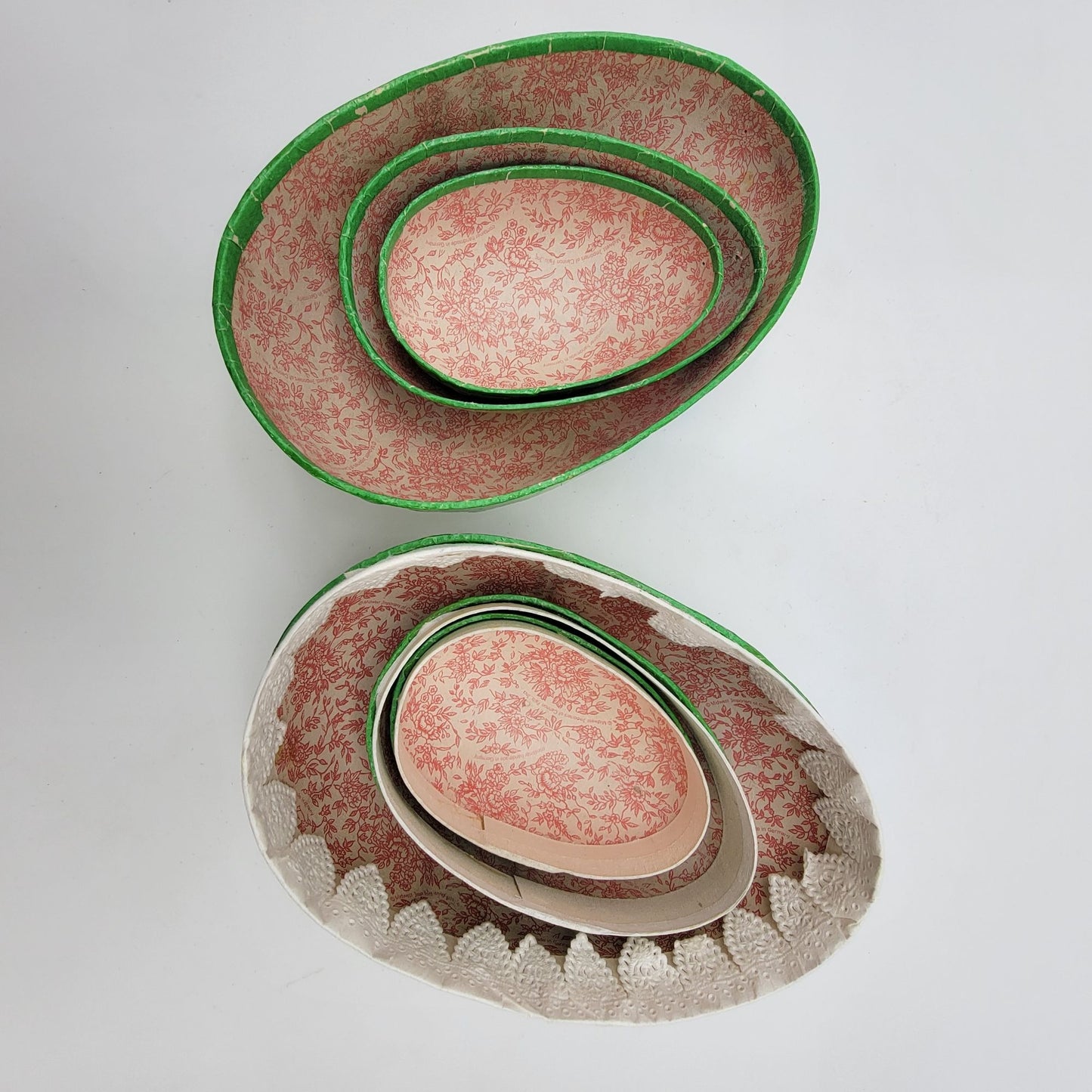 Vintage Set Of 3 Midwest Importers Paper Mache Easter Eggs