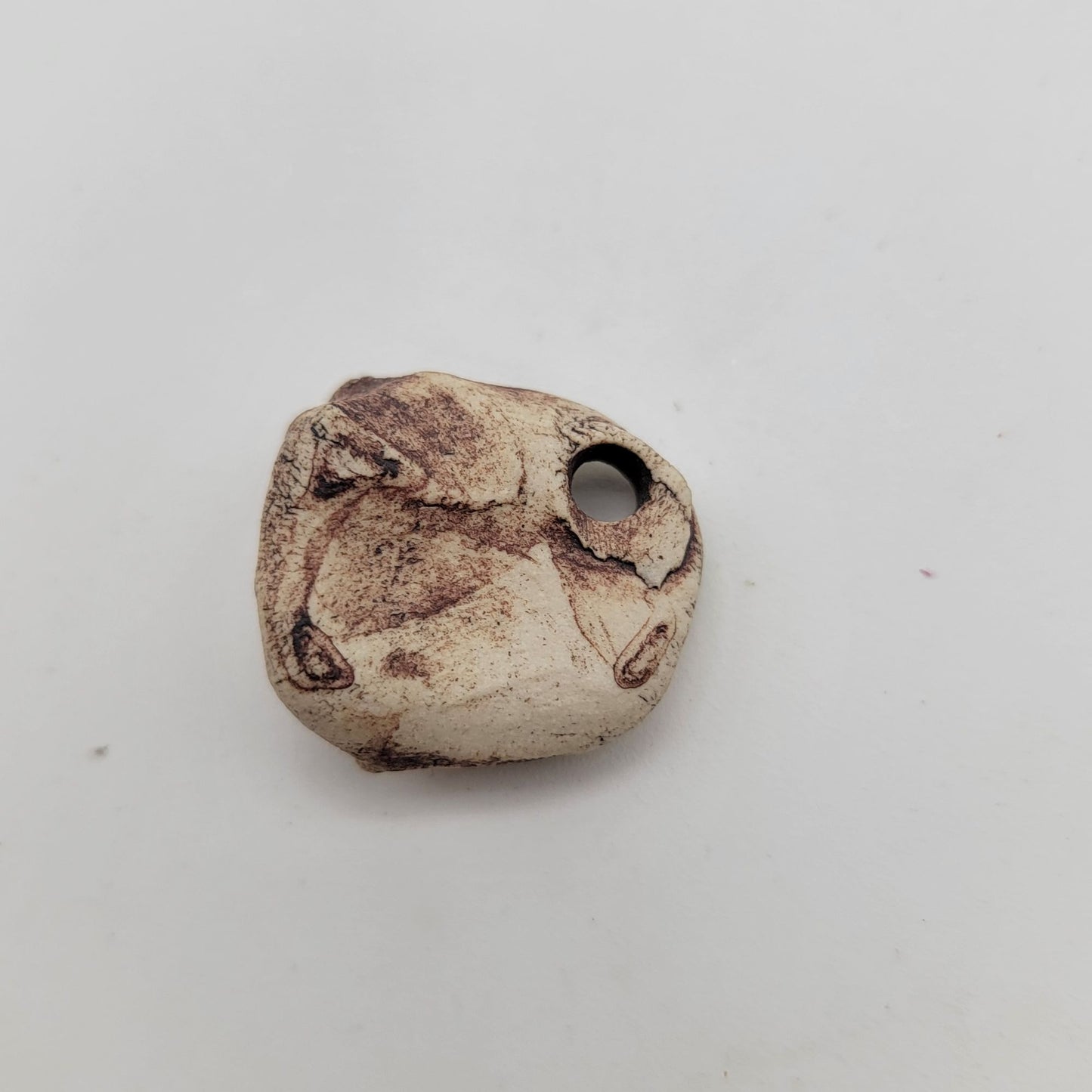 Stoneware Face Bead Rustic Artisan Craft Supply Handcrafted 1-Inch