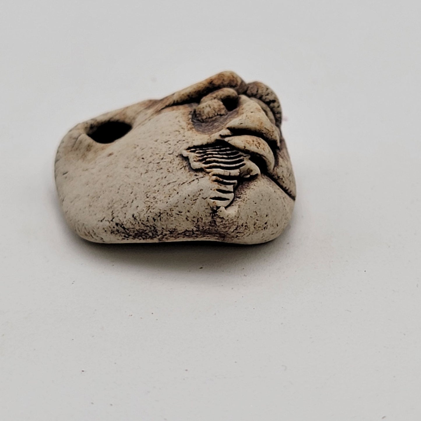 Stoneware Face Bead Rustic Artisan Craft Supply Handcrafted 1-Inch