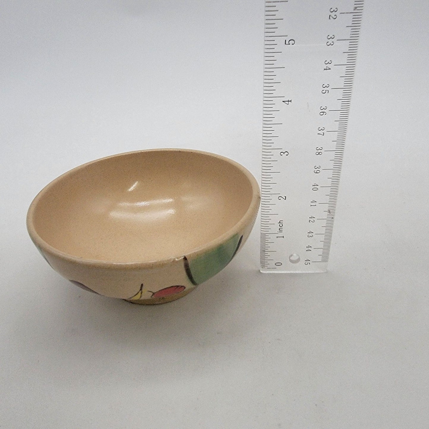 Vintage Japanese Stoneware Rice Bowls With Handpainted Puffer Fish