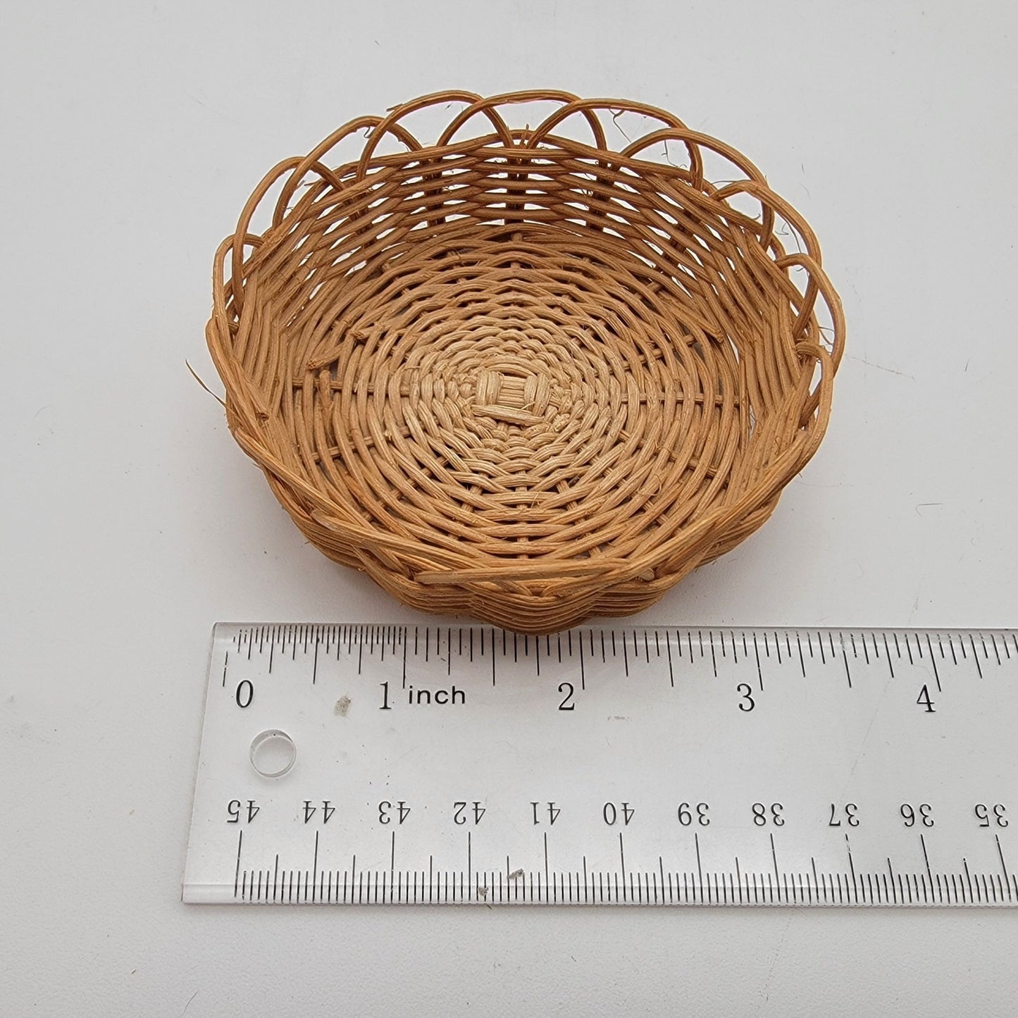 1980's French Cottage Style Miniature Wicker Basket