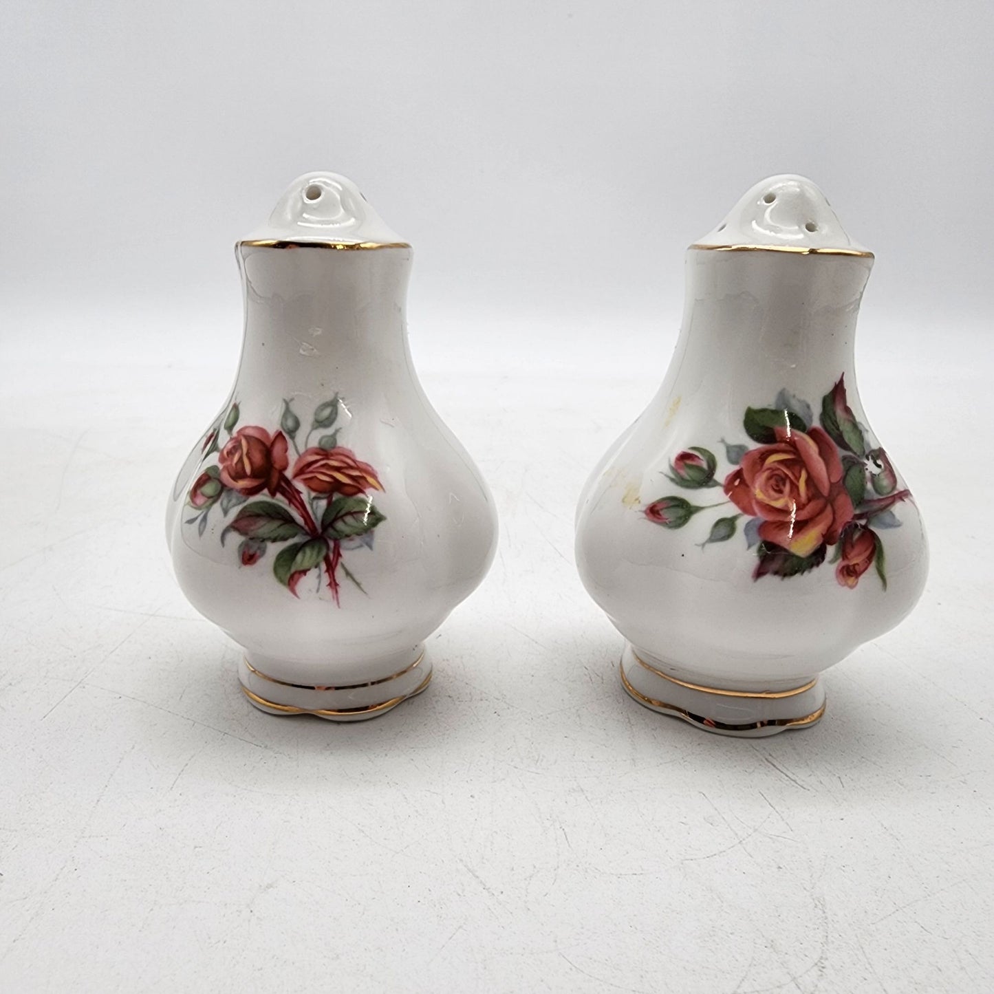 Vintage Royal Albert Centennial Rose Pattern Porcelain Salt & Pepper Shakers
