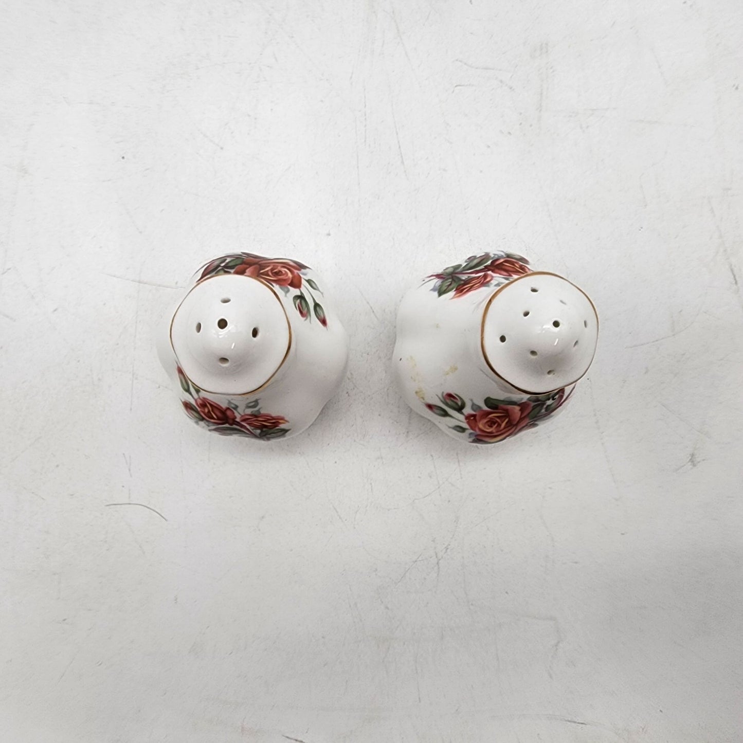 Vintage Royal Albert Centennial Rose Pattern Porcelain Salt & Pepper Shakers