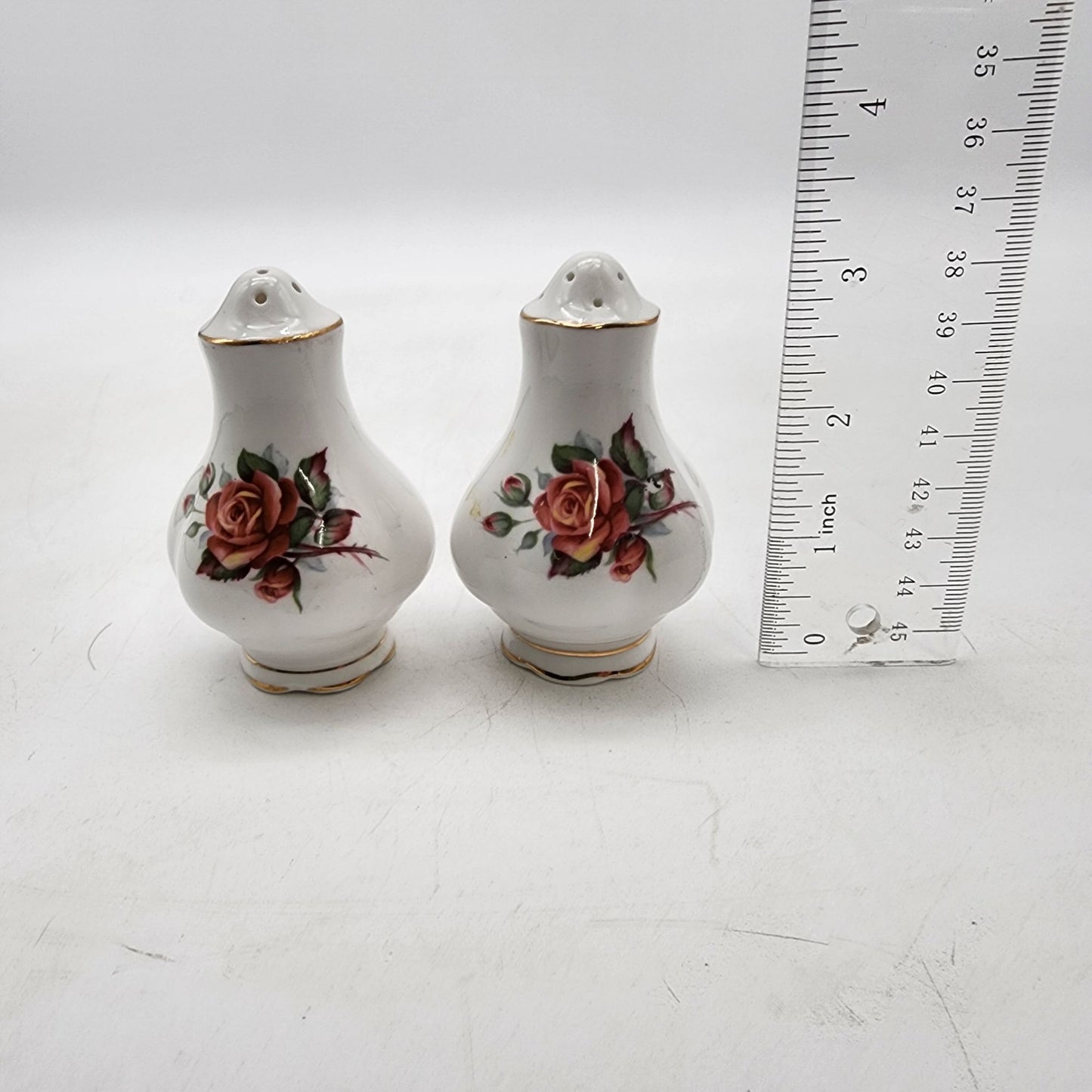 Vintage Royal Albert Centennial Rose Pattern Porcelain Salt & Pepper Shakers