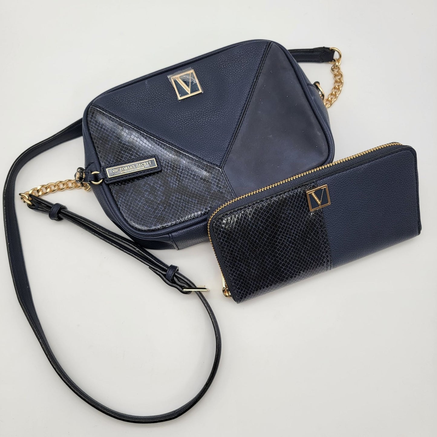 Victorias Secret Navy Crossbody Bag & Wallet Set