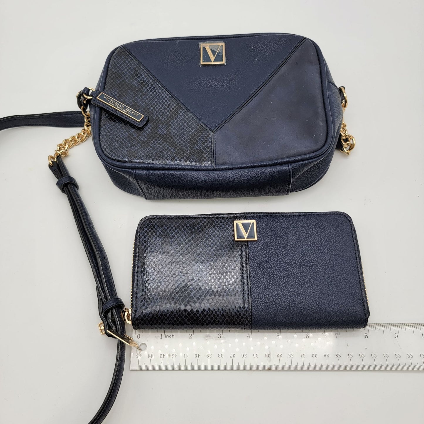 Victorias Secret Navy Crossbody Bag & Wallet Set