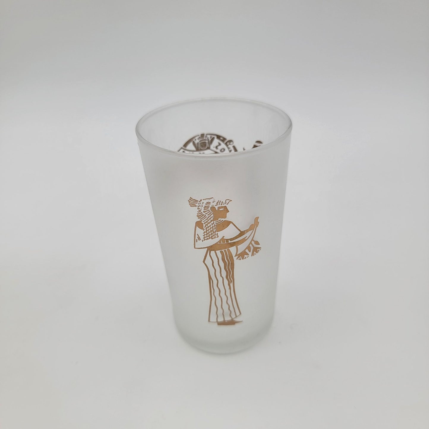 Set Of 5 Vintage Libbey's 1960s L.O.S. Of N.A. Lady Shriners Gold Gilt Egyptian Motif Cocktail Glasses