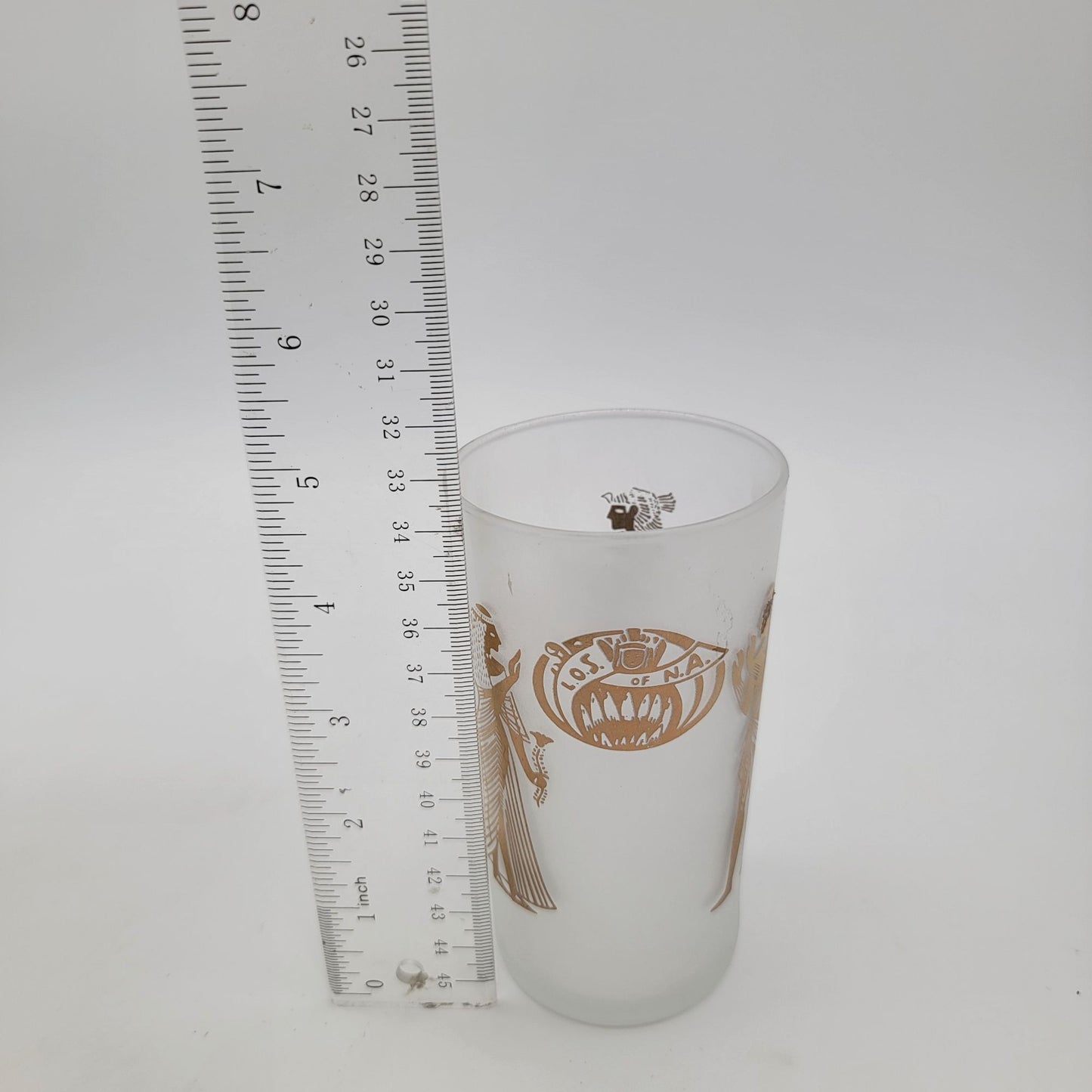 Set Of 5 Vintage Libbey's 1960s L.O.S. Of N.A. Lady Shriners Gold Gilt Egyptian Motif Cocktail Glasses