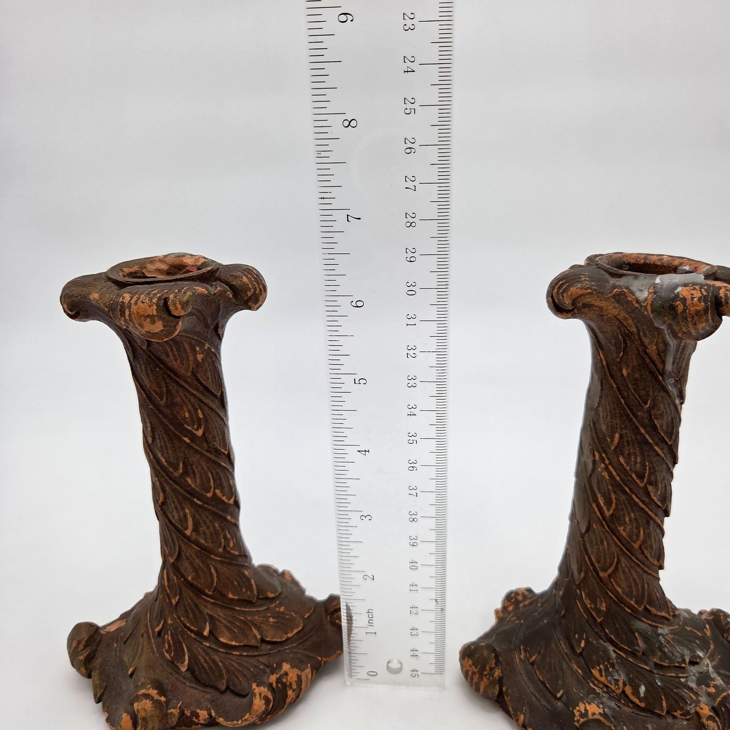 Pair of Vintage Syroco Wood Candle Holders Borghese Style