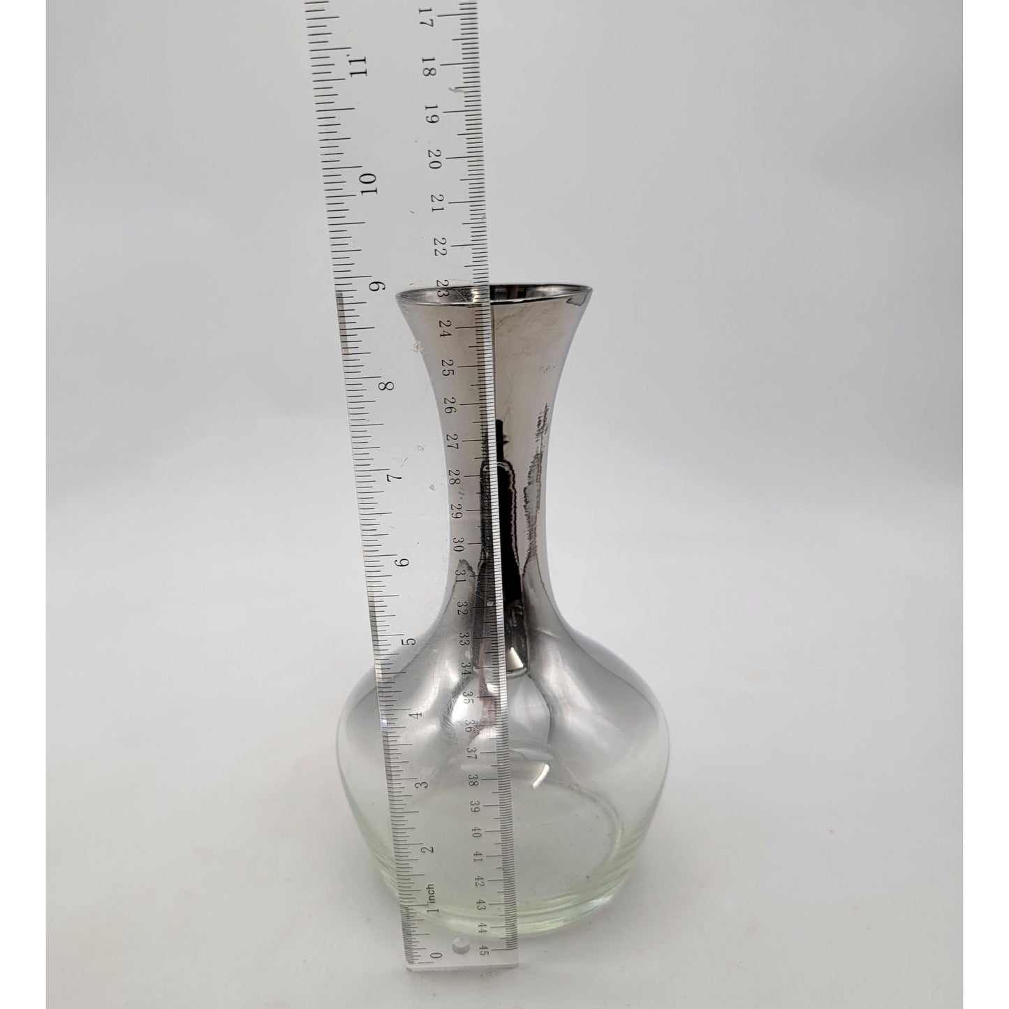 Mid Century Silver Fade Ombre Decanter Vase