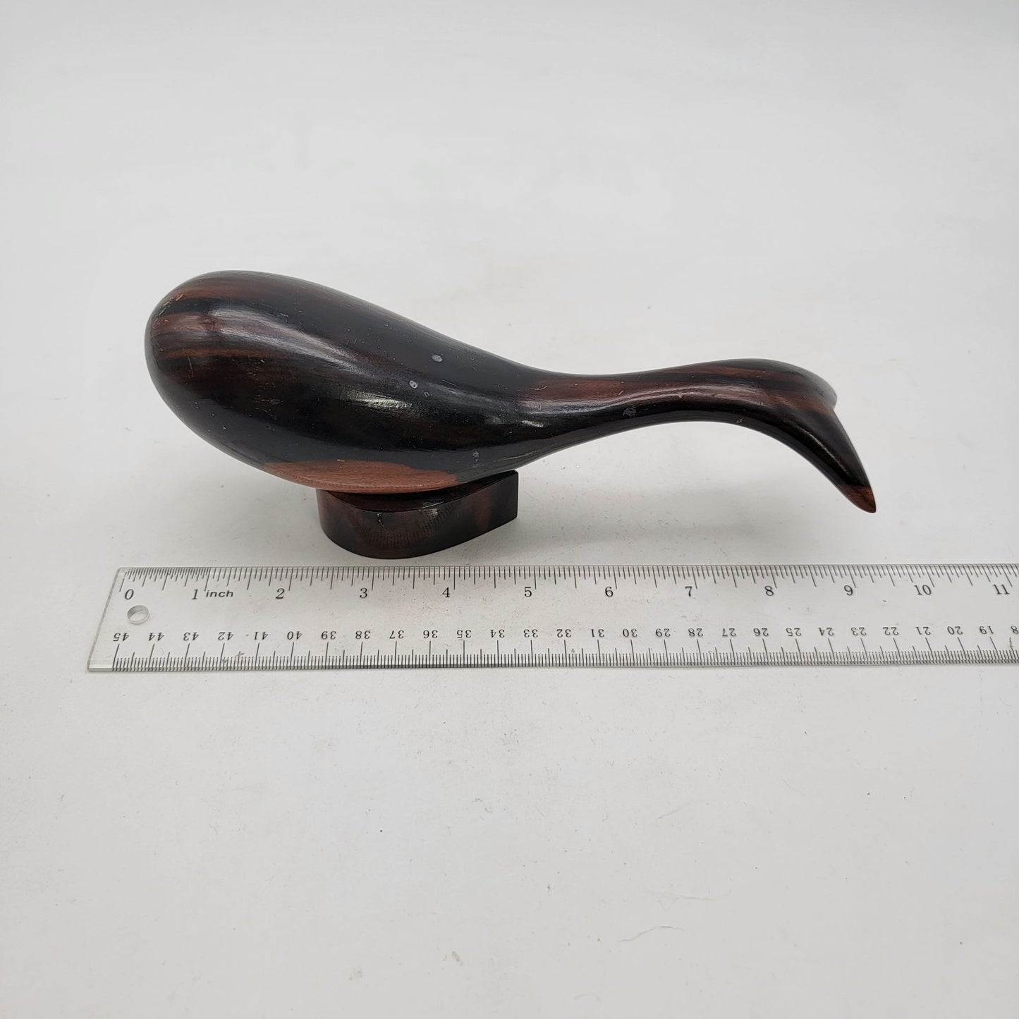 Mid Century MCM Hand-Carved Wood Whale Sculpture