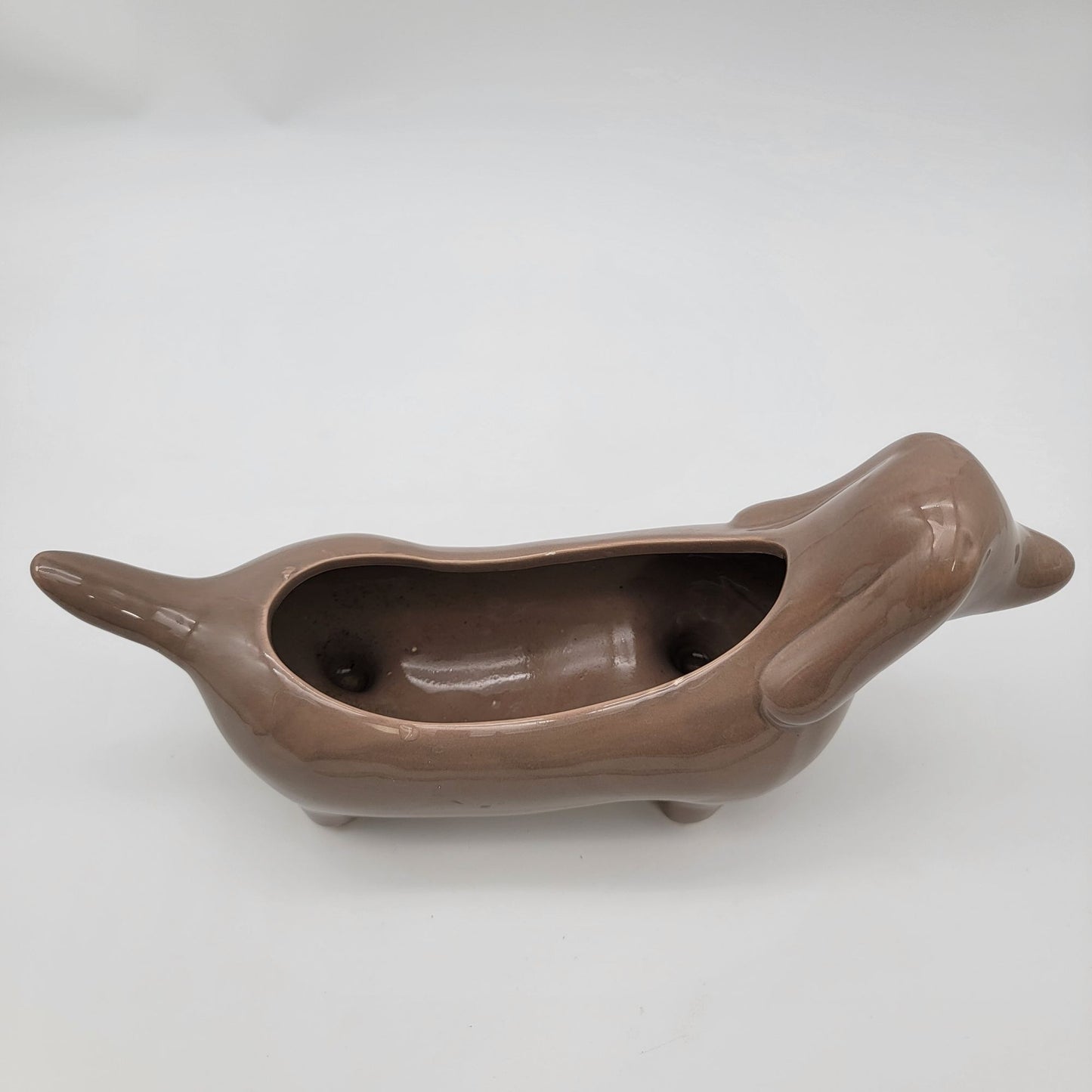 Dachshund Brown Ceramic Planter
