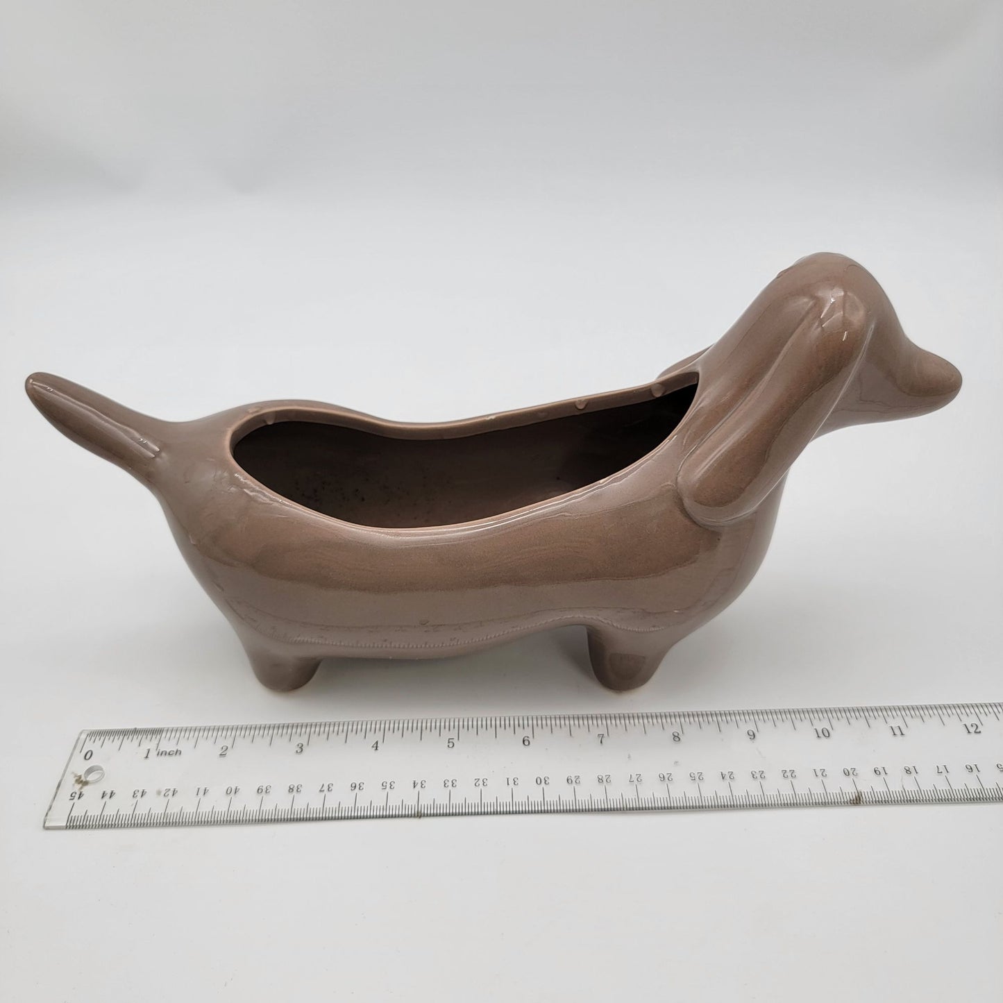 Dachshund Brown Ceramic Planter