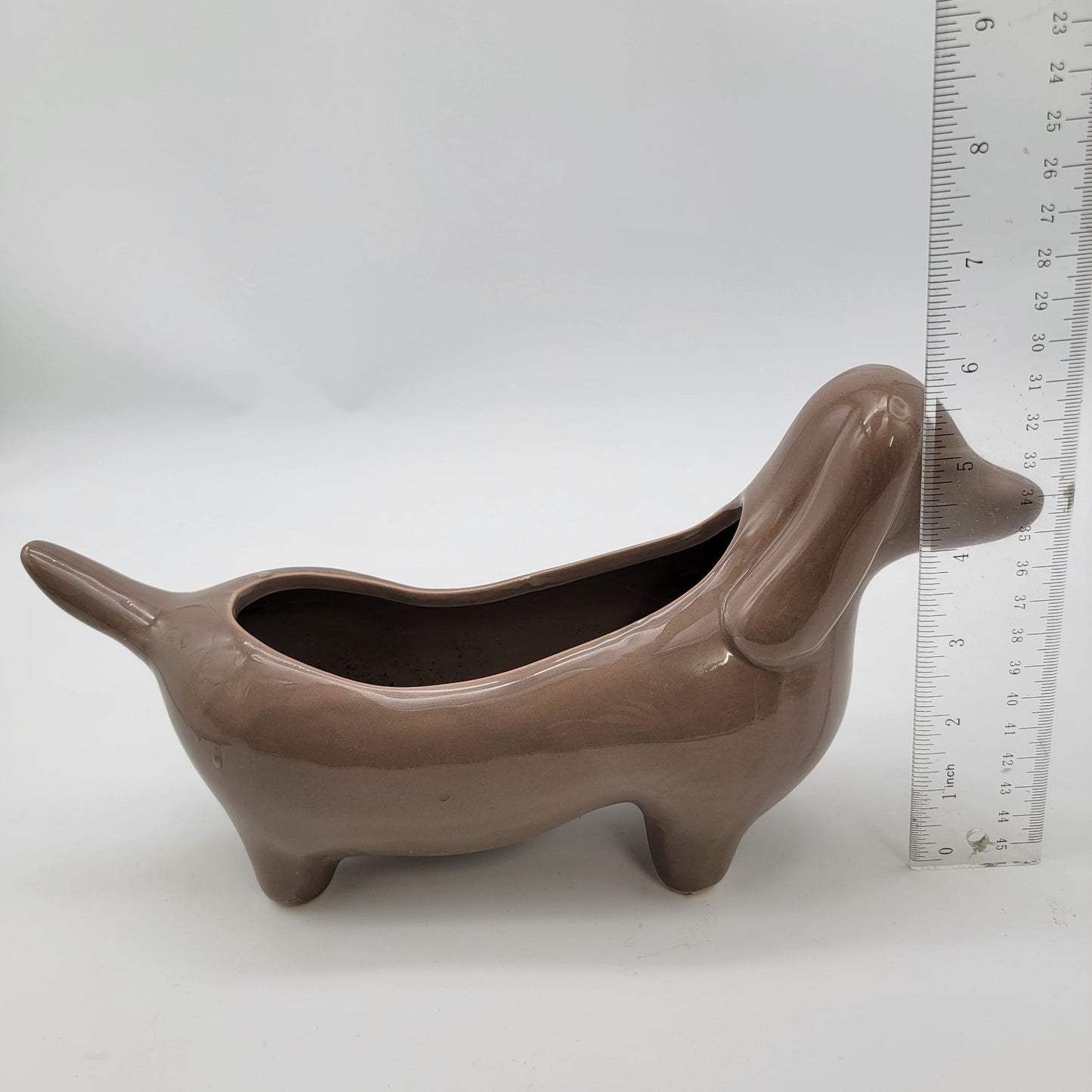 Dachshund Brown Ceramic Planter