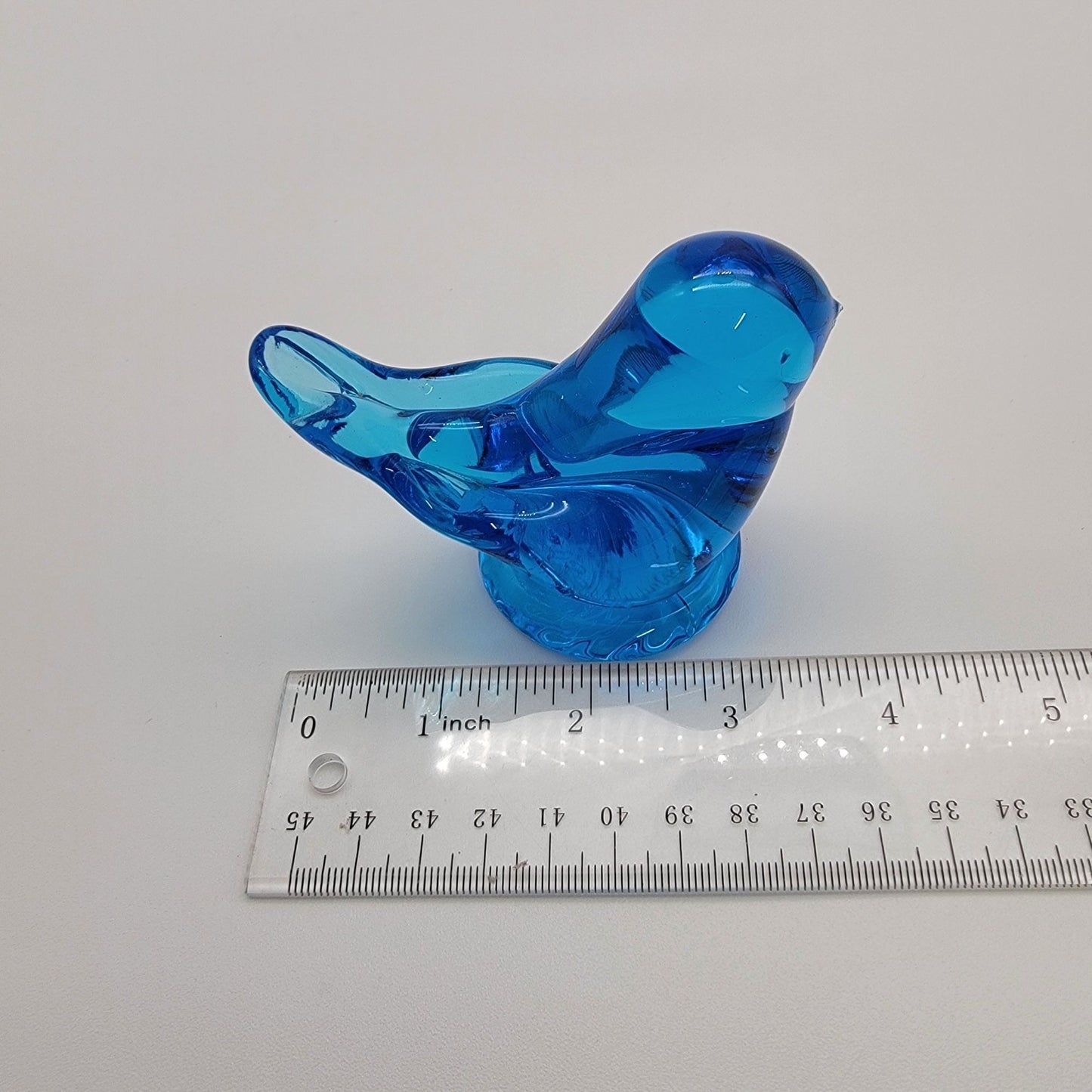 Vintage Blue Bird Of Happiness Glass Figurine