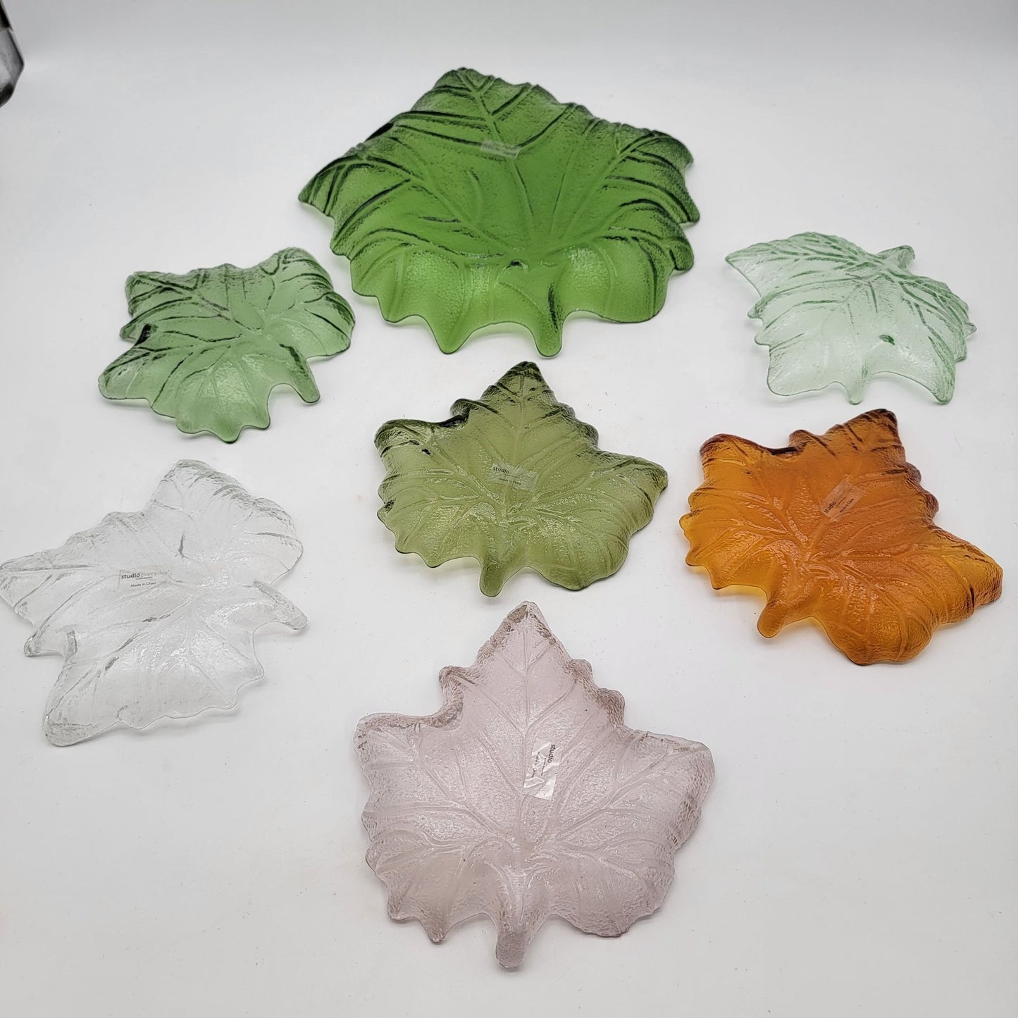 Leaf Glass Dish Set 7 Pieces