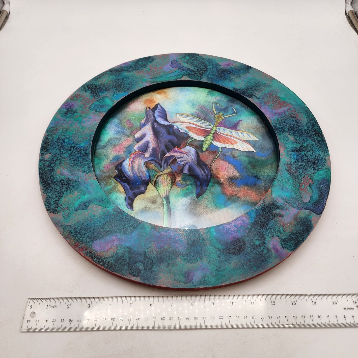 Hand-Painted Wall Art With Dragonfly & Iris
