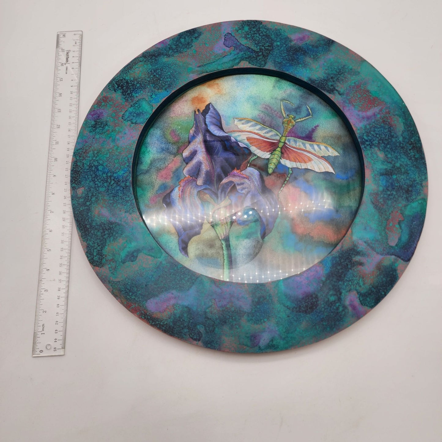 Hand-Painted Wall Art With Dragonfly & Iris