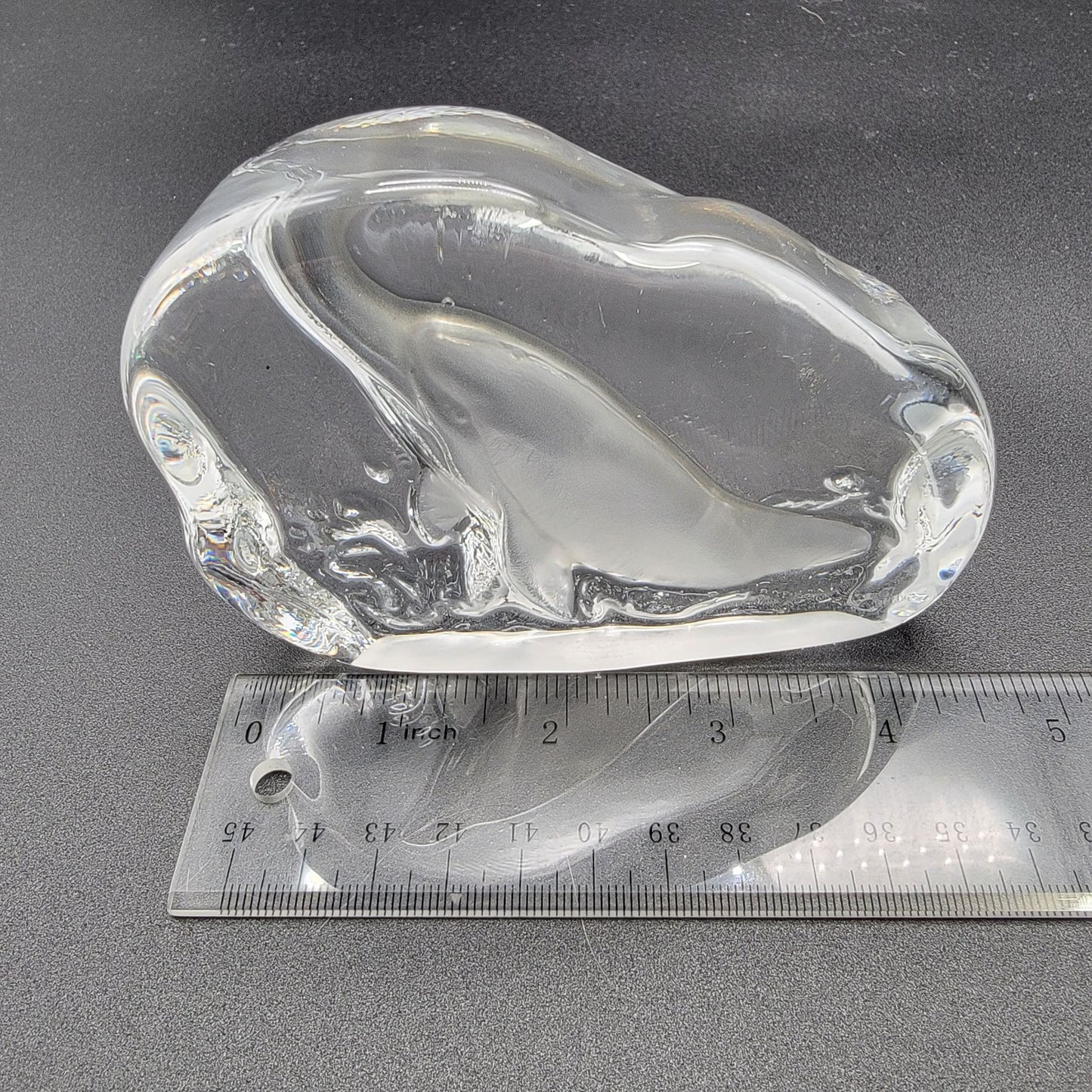 Cristal D'Arques France Dolphin Glass Paperweight