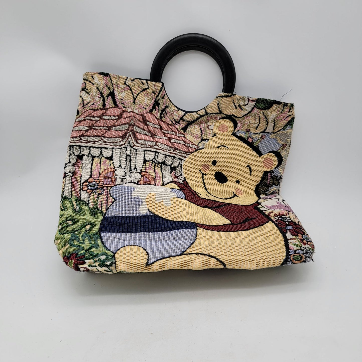 Winnie The Pooh Tapestry Handbag With Black Handles