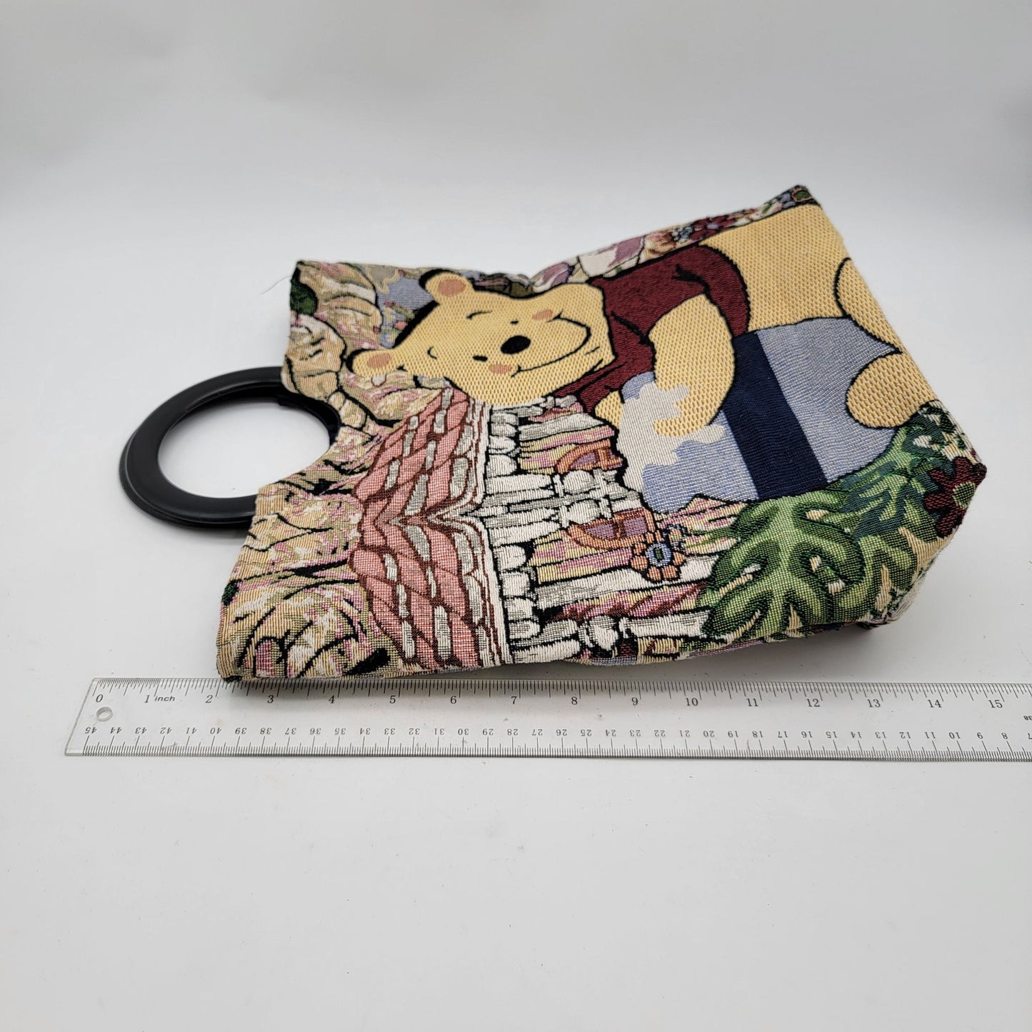 Winnie The Pooh Tapestry Handbag With Black Handles