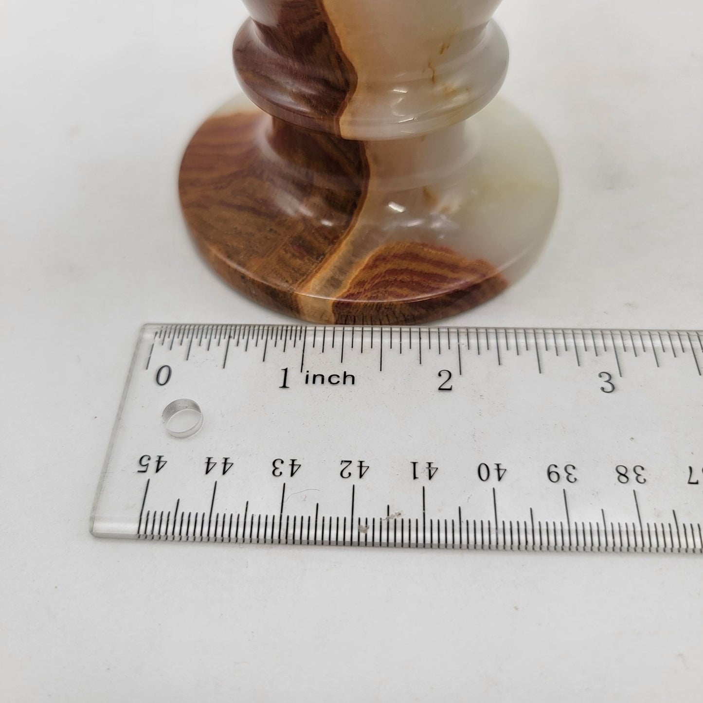 Handcrafted Onyx Decorative Vase Brown White